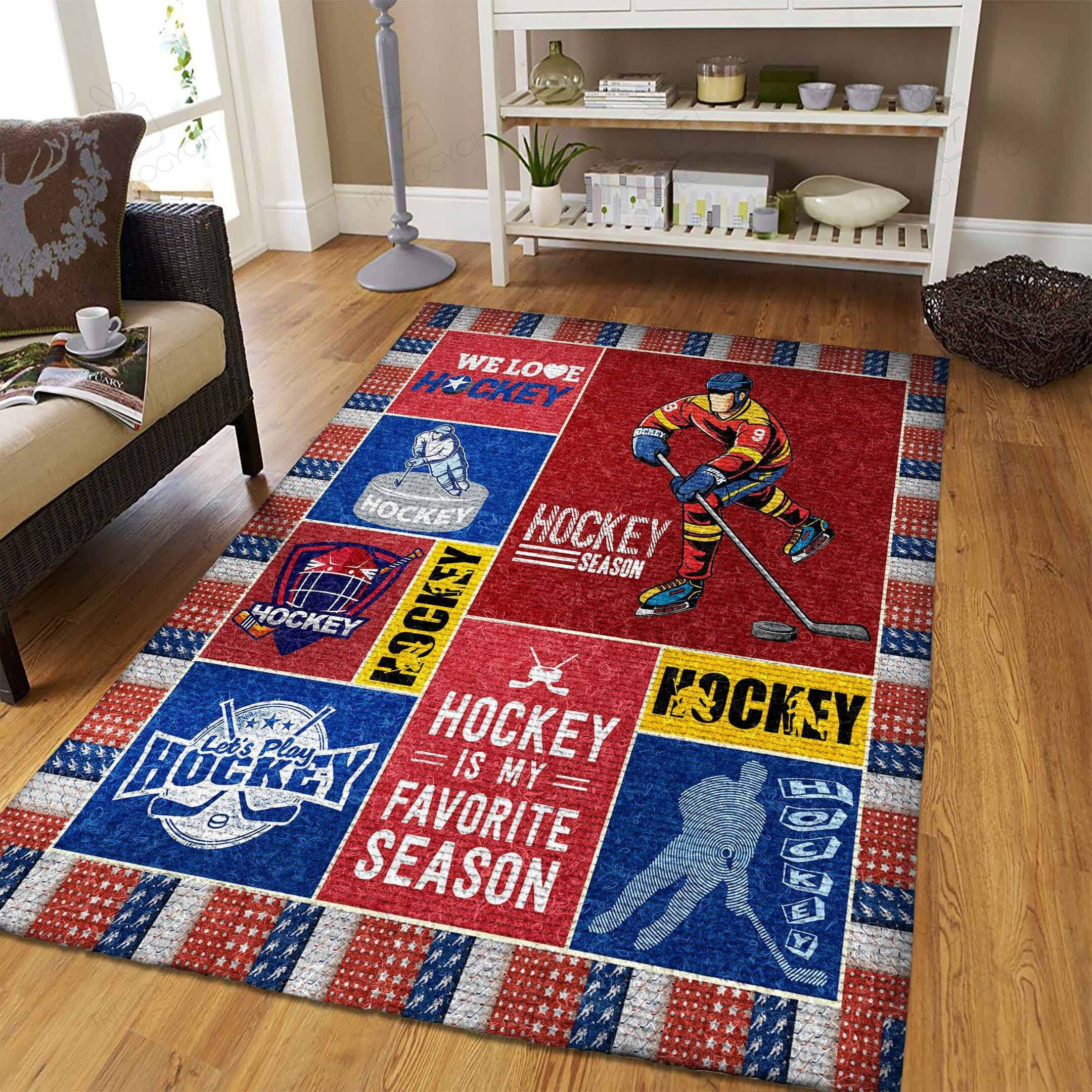 Hockey Rectangle Rug Decor Area Rugs For Living Room Bedroom Kitchen Rugs Home Carpet Flooring TTG015757