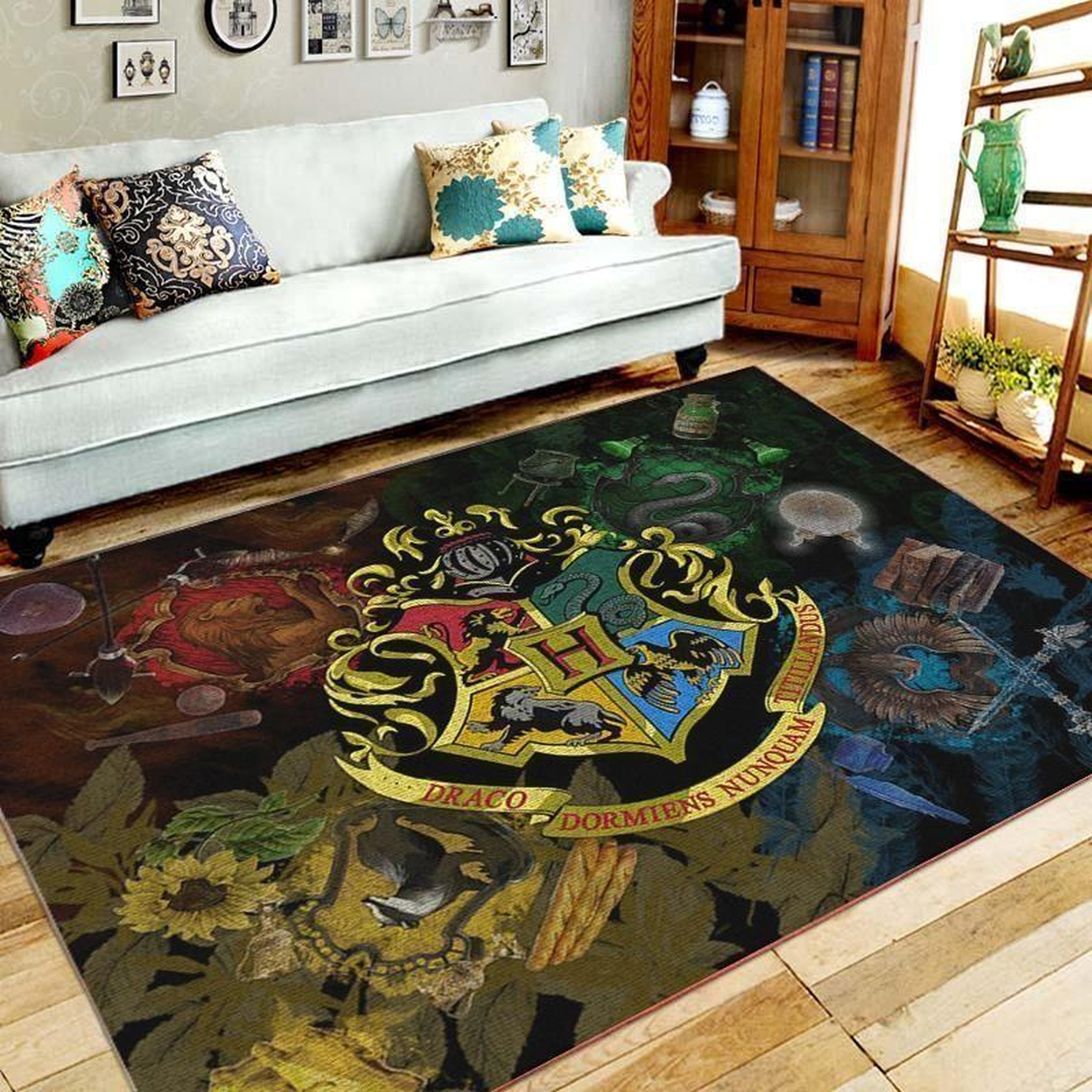 Hogwarts Logo Rug - Unique Anime Apparel for Fans