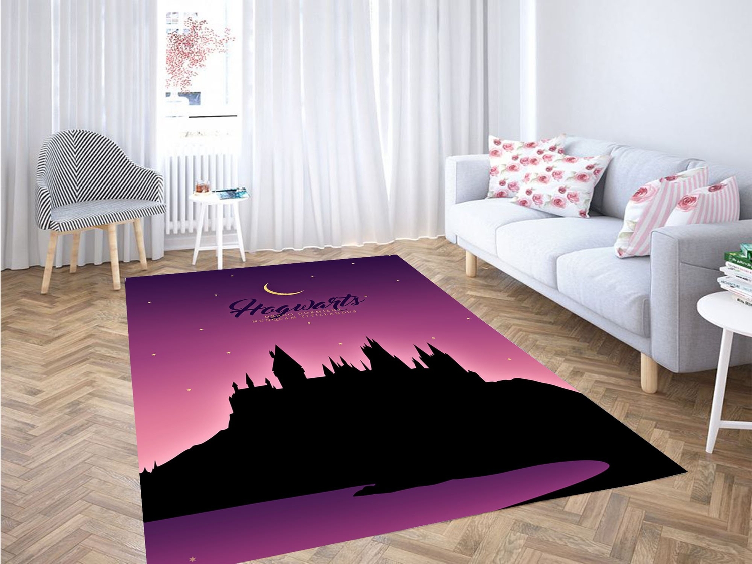 Hogwarts Silhouette Carpet Rug - Unique Anime Apparel for Fans