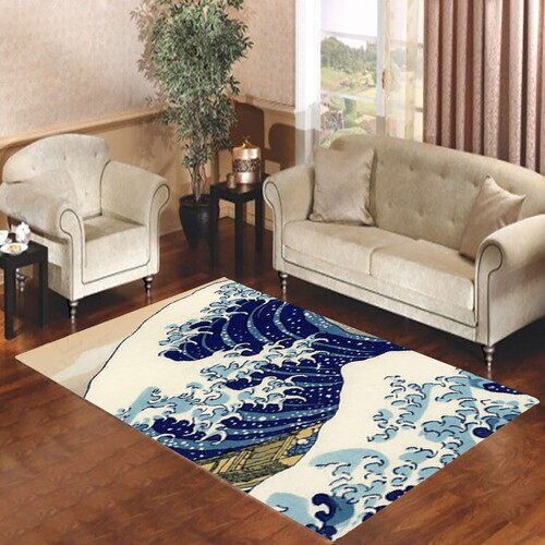 Hokusai Great Wave Art Rectangle Rug Decor Area Rugs For Living Room Bedroom Kitchen Rugs Home Carpet Flooring TTG015796