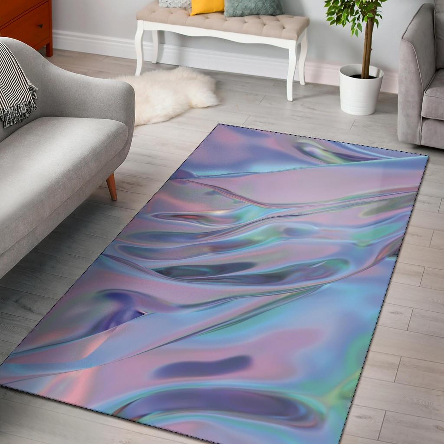 Holographic Area Rug - Unique Anime Apparel for Fans