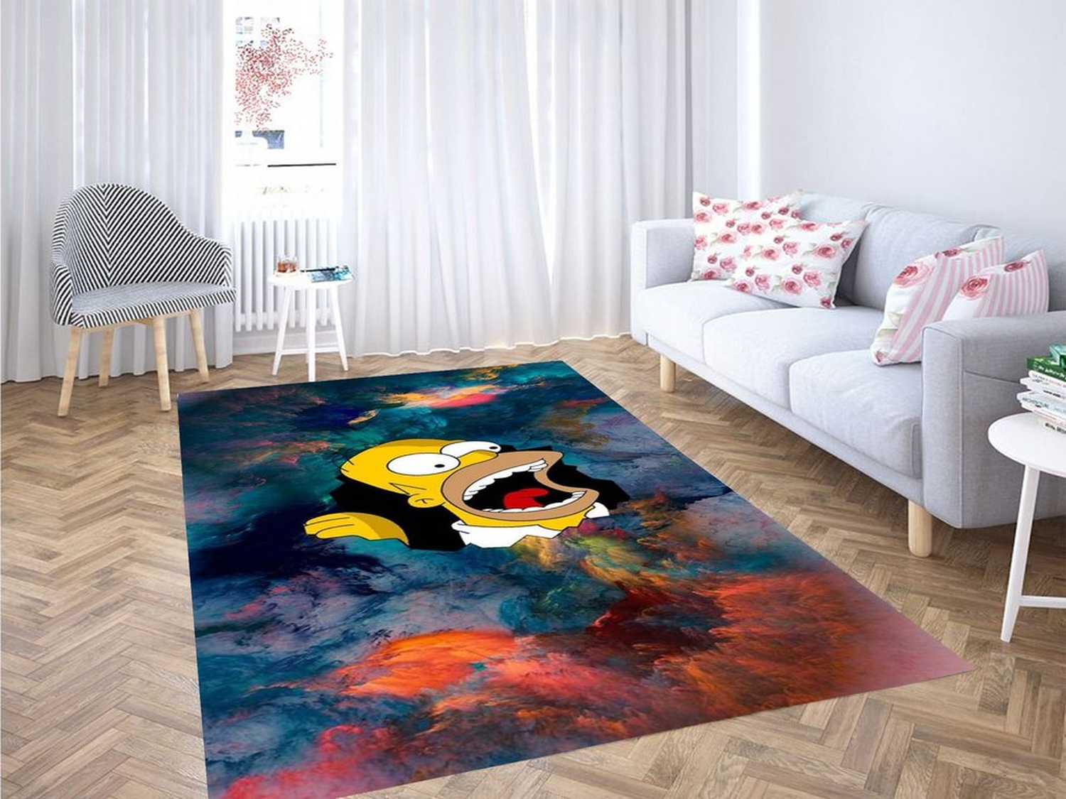 Homer Simpson Living Room Modern Carpet Rug - Unique Anime Apparel for Fans