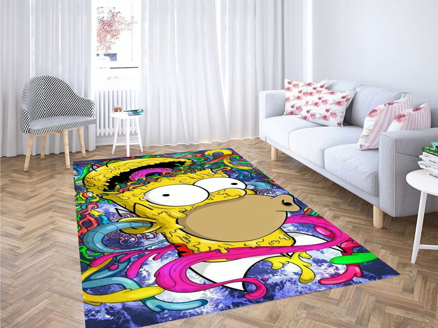 Homer Simpson Wallpaper Living Room Modern Carpet Rug - Unique Anime Apparel for Fans