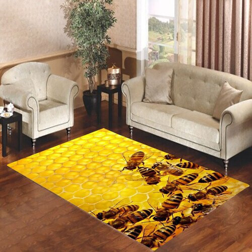 Honeycomb Bee Rectangle Rug Decor Area Rugs For Living Room Bedroom Kitchen Rugs Home Carpet Flooring TTG015849