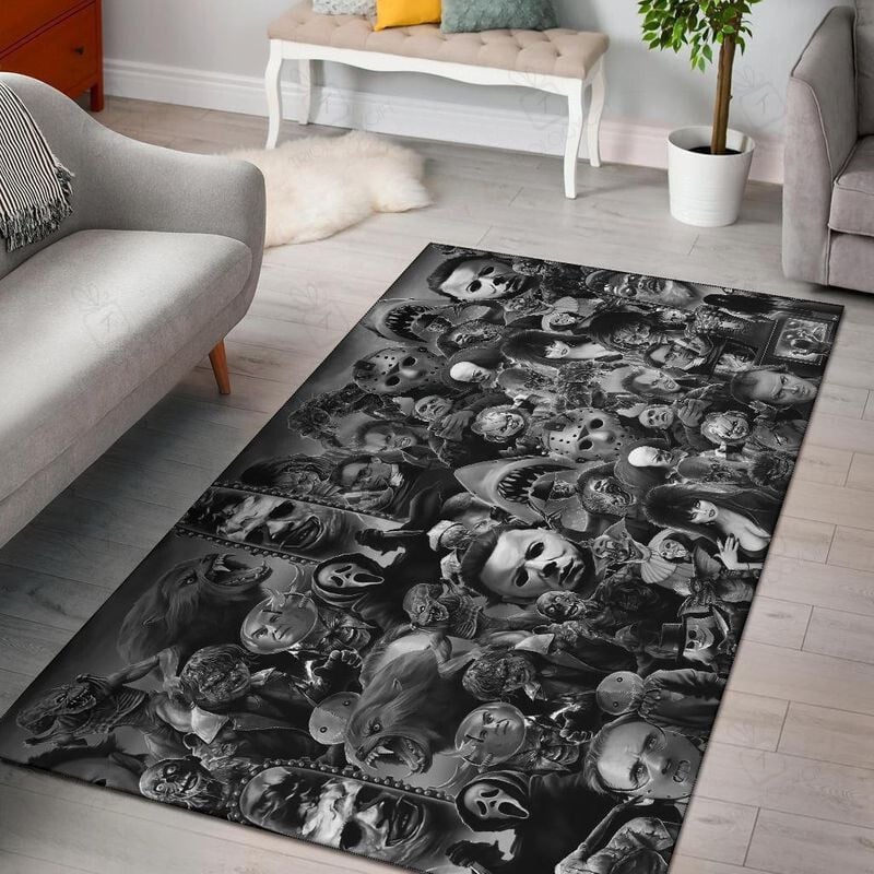 Horror Movie God'S Halloween Freddy Krueger Jason Voorhees Michael MyeTTG Leatherface Halloween Rectangle Rug Decor Area Rugs For Living Room Bedroom Kitchen Rugs Home Carpet Flooring TTG015867