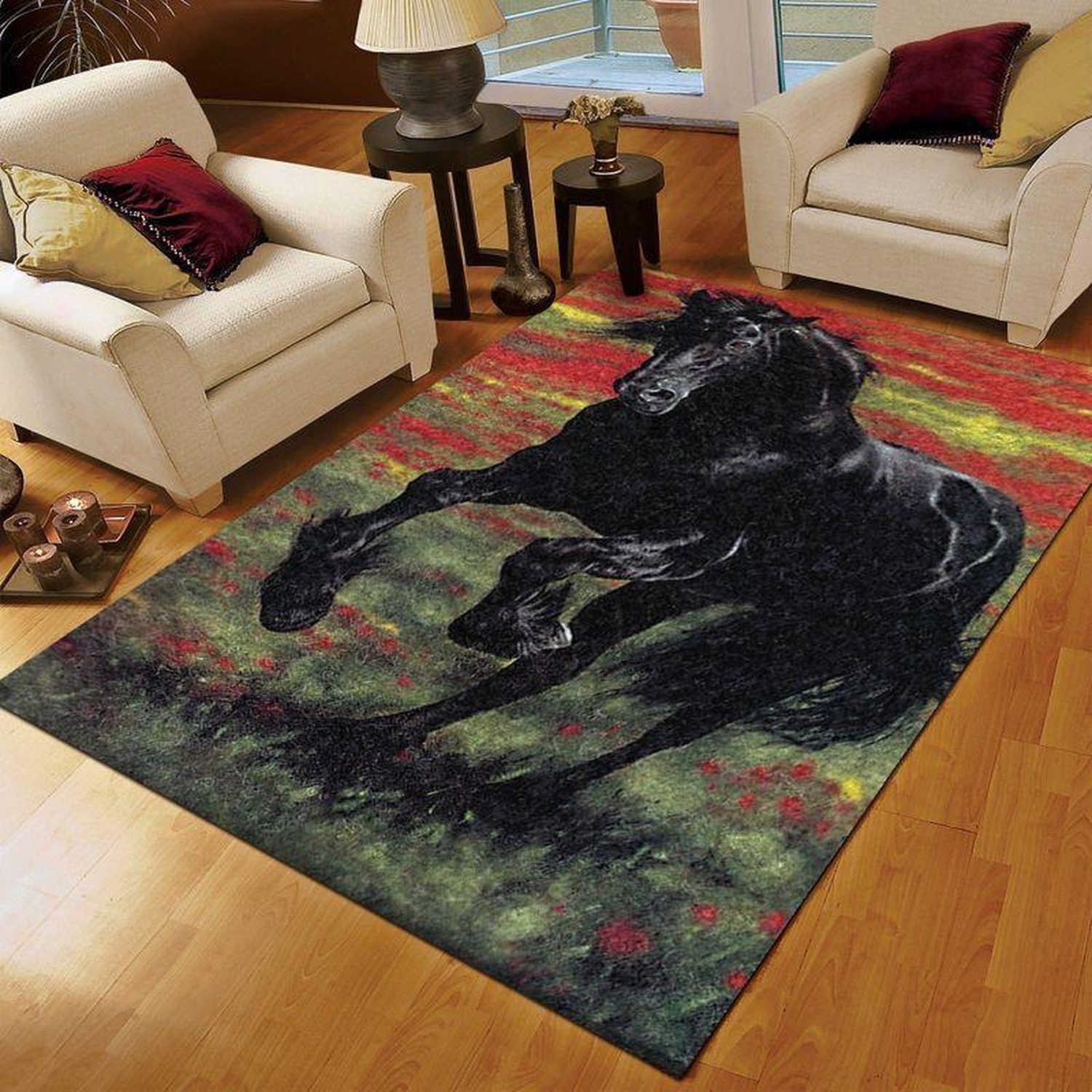 Horse Be Together Rug - Unique Anime Apparel for Fans