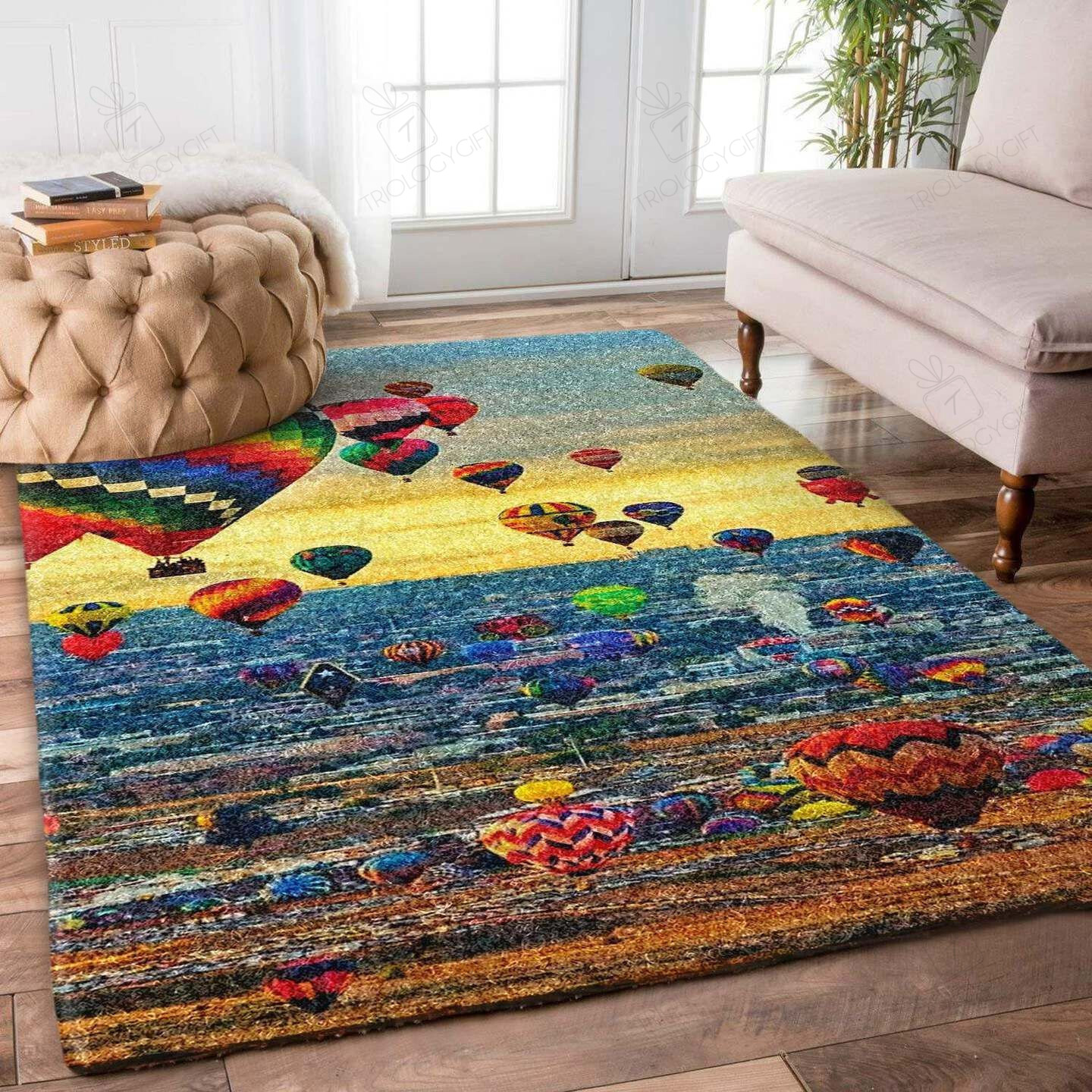 Hot Air Balloon Rectangle Rug Decor Area Rugs For Living Room Bedroom Kitchen Rugs Home Carpet Flooring TTG016204