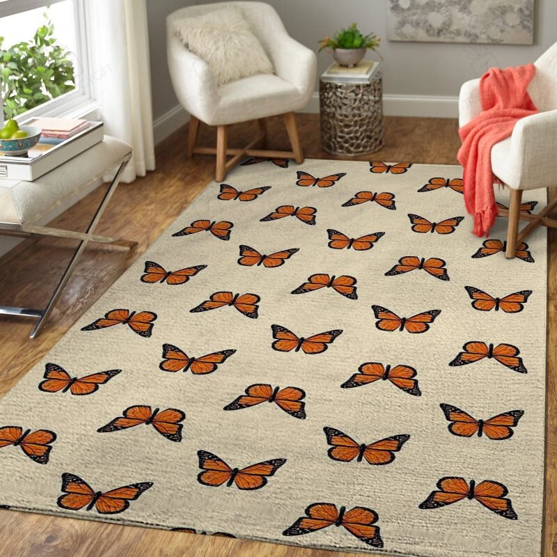 Hot Butterflies Rectangle Rug Decor Area Rugs For Living Room Bedroom Kitchen Rugs Home Carpet Flooring TTG016206