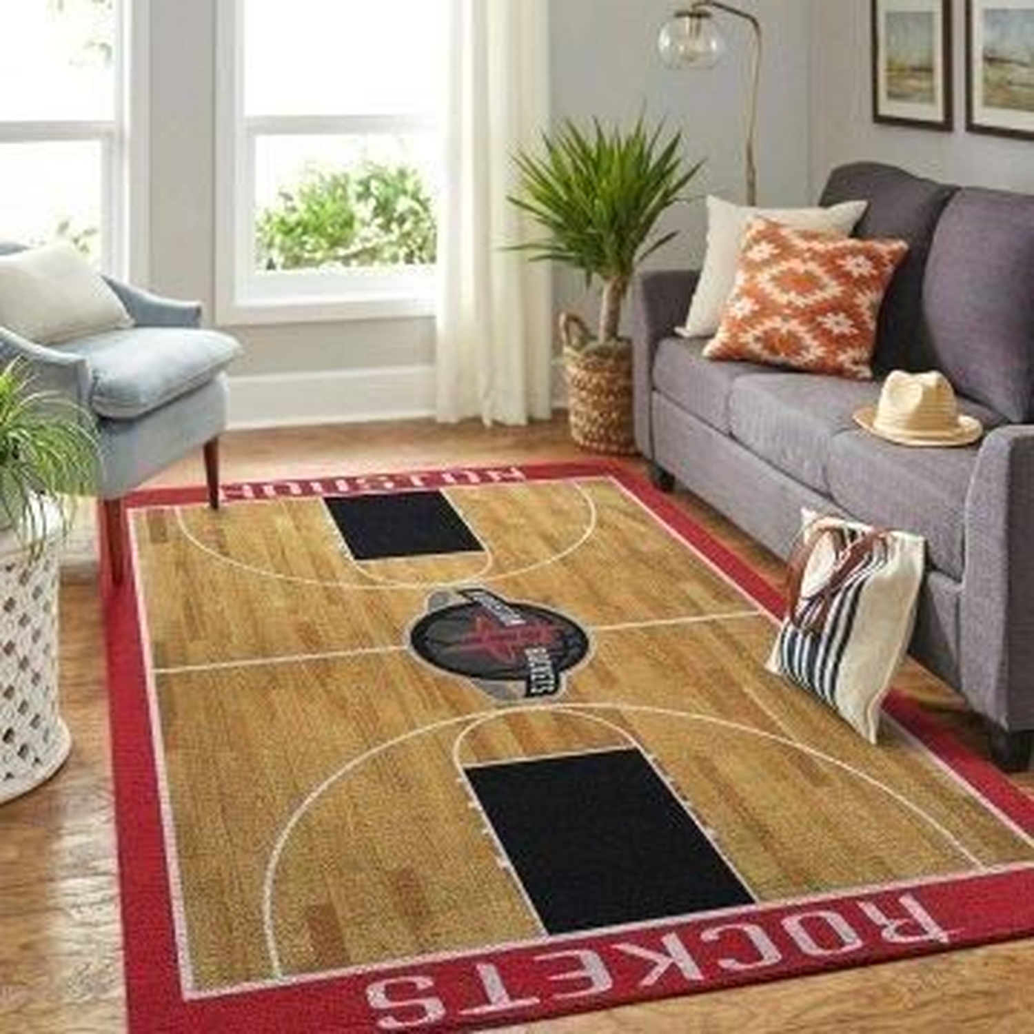 Houston Rockets Living Room Area Rug - Unique Anime Apparel for Fans