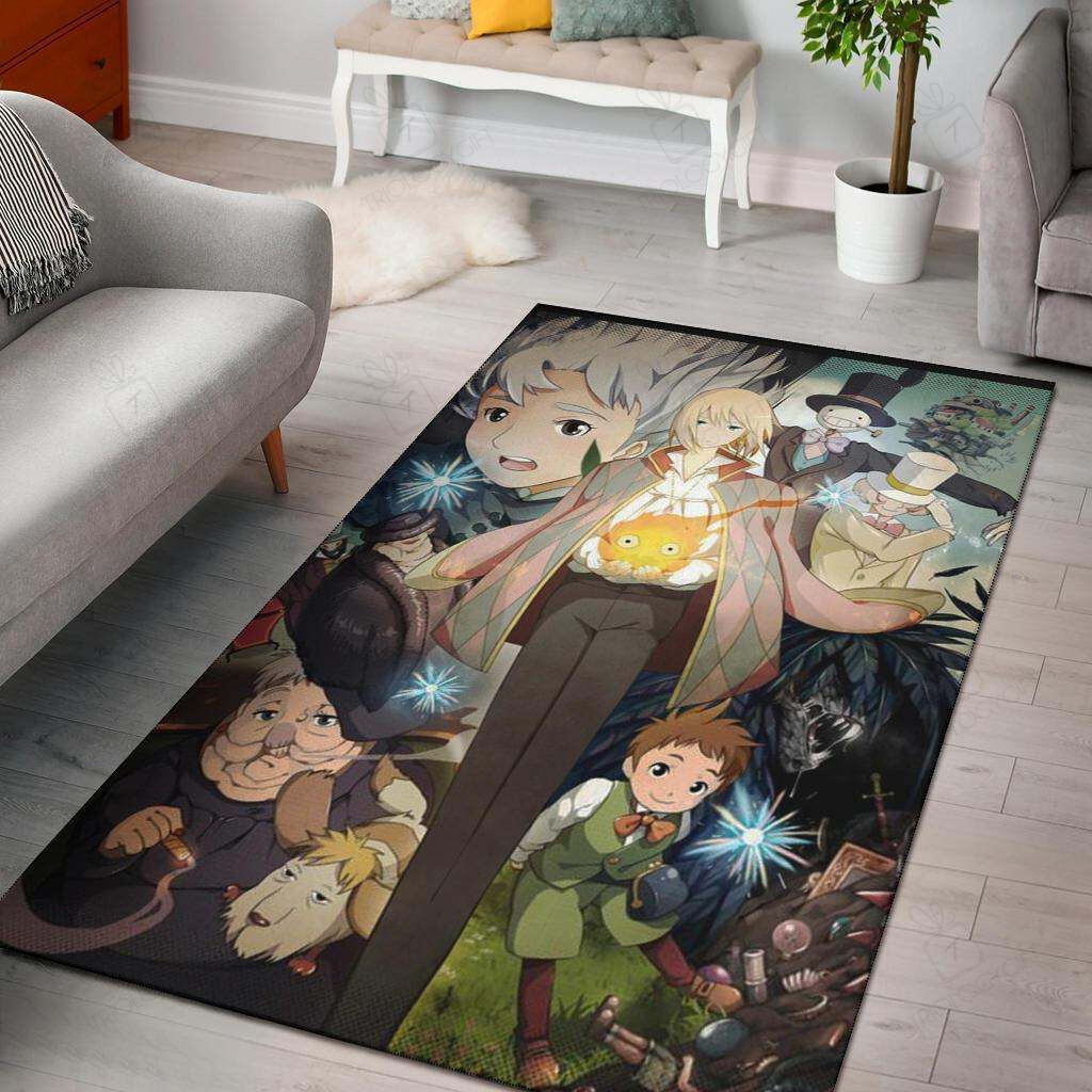 Howl'S Castle Studio Ghibli Rectangle Rug Decor Area Rugs For Living Room Bedroom Kitchen Rugs Home Carpet Flooring TTG016317