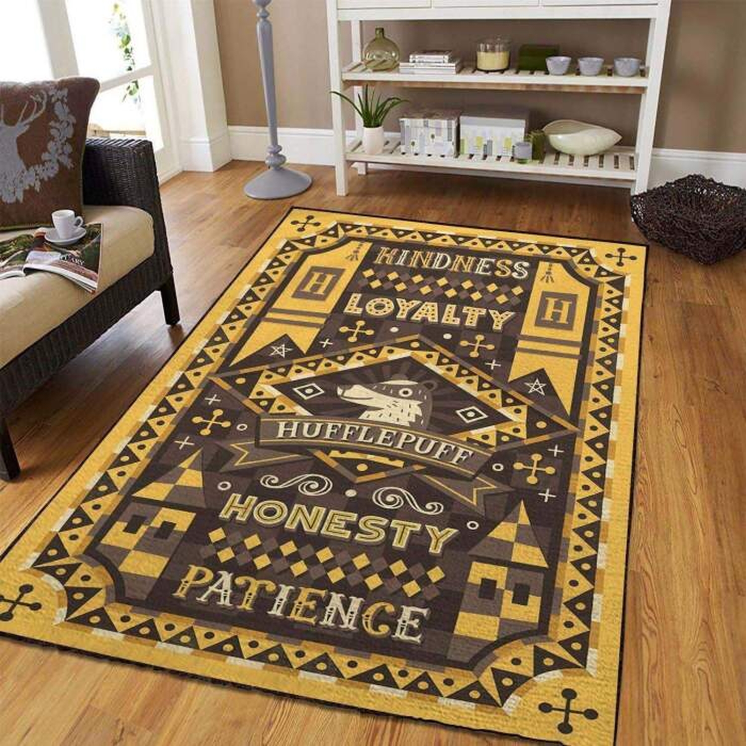 Hufflepuff Of Harry Potter Rug - Unique Anime Apparel for Fans