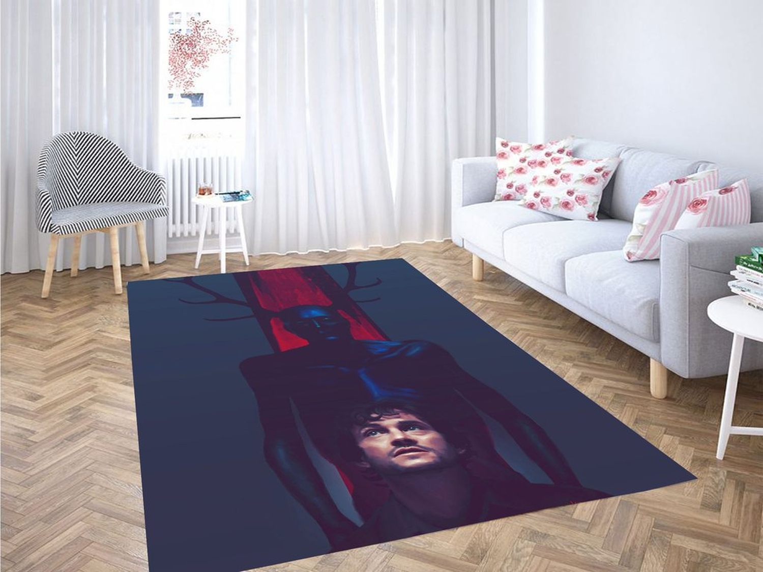 Hugh Dancy Hannibal Art Living Room Modern Carpet Rug - Unique Anime Apparel for Fans