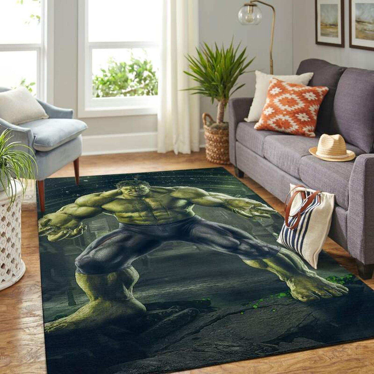 Hulk Living Room Area Rug - Unique Anime Apparel for Fans