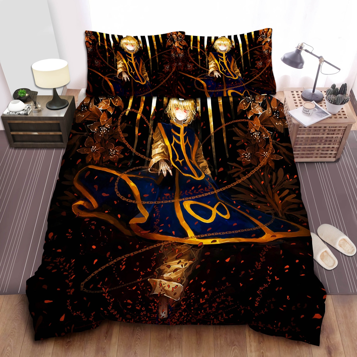 Hunter X Hunter Kurapika & Orchid Bed Sheets Spread Duvet Cover Bedding Set - Unique Anime Apparel for Fans