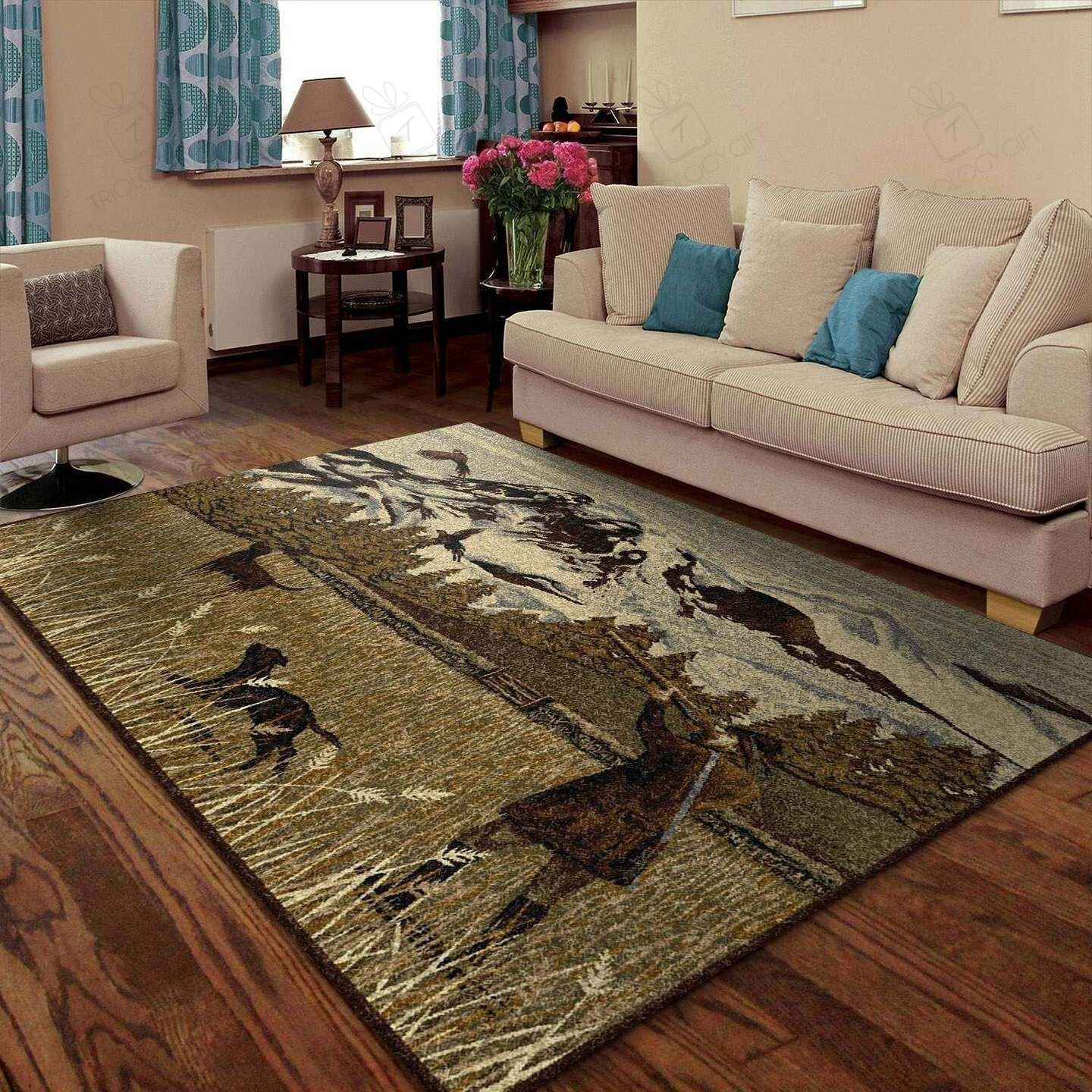 Hunting Rectangle Rug Decor Area Rugs For Living Room Bedroom Kitchen Rugs Home Carpet Flooring TTG016414