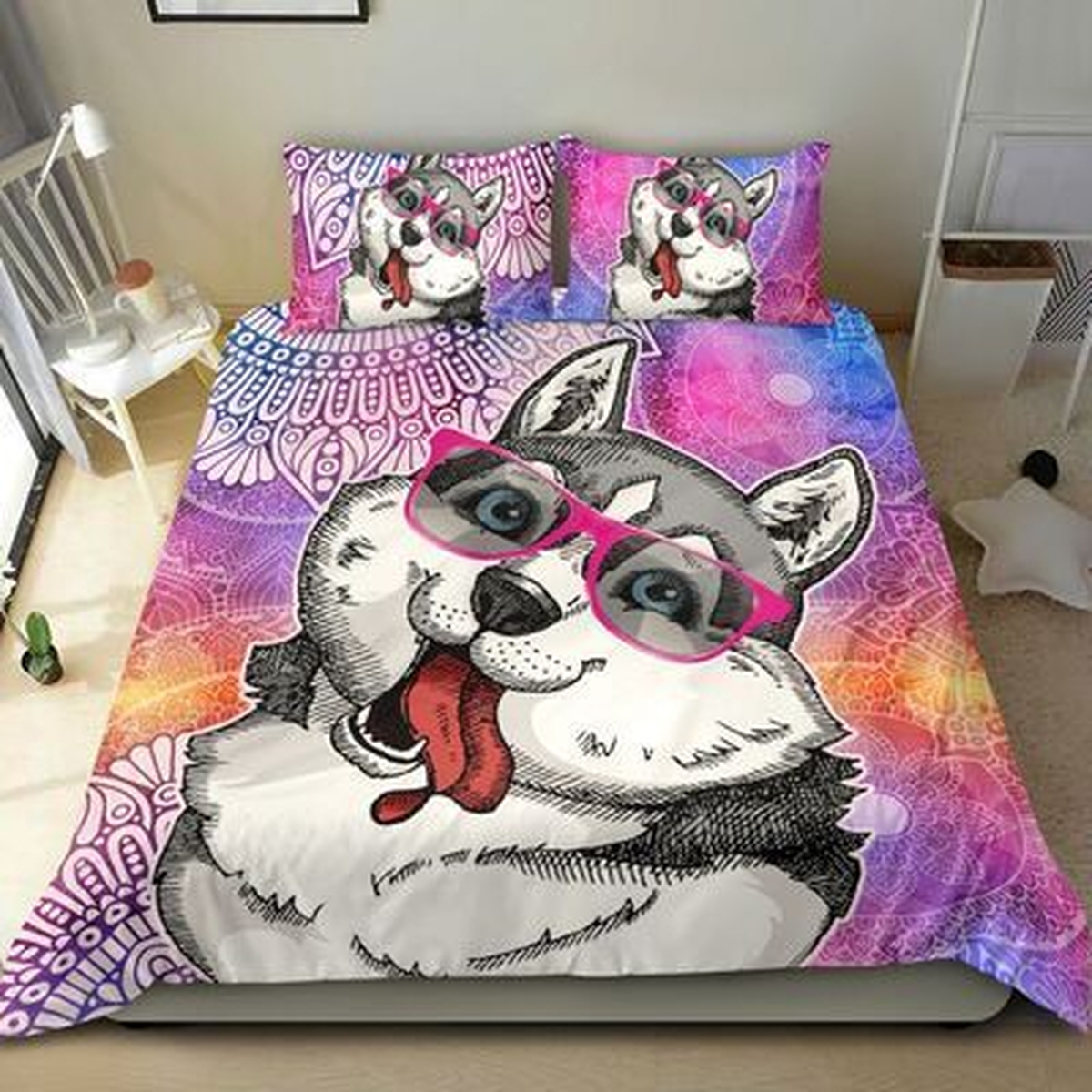 Husky Bed Sheets Spread Duvet Cover Bedding Set - Unique Anime Apparel for Fans