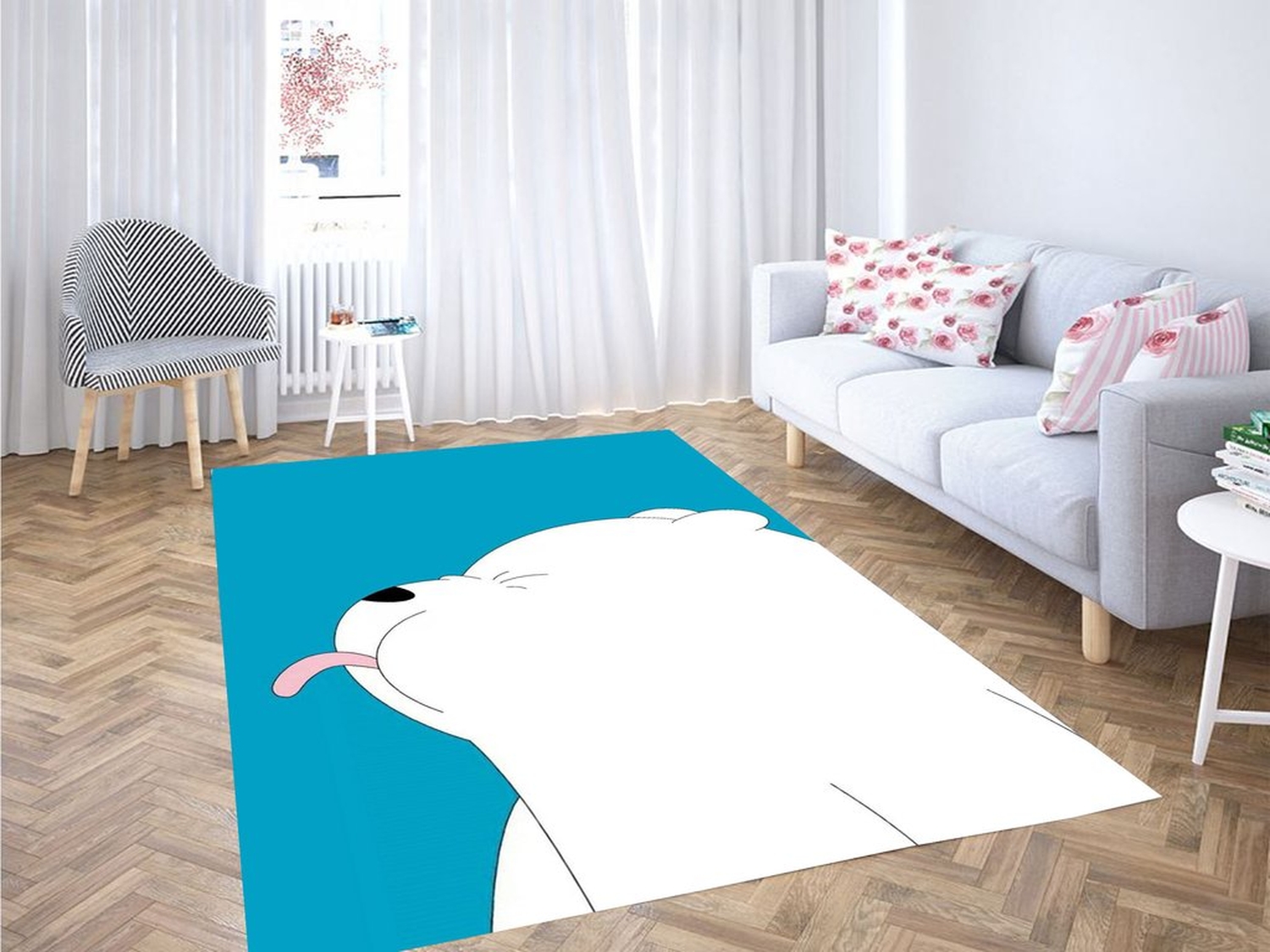 Ice Bear Cute Living Room Modern Carpet Rug - Unique Anime Apparel for Fans