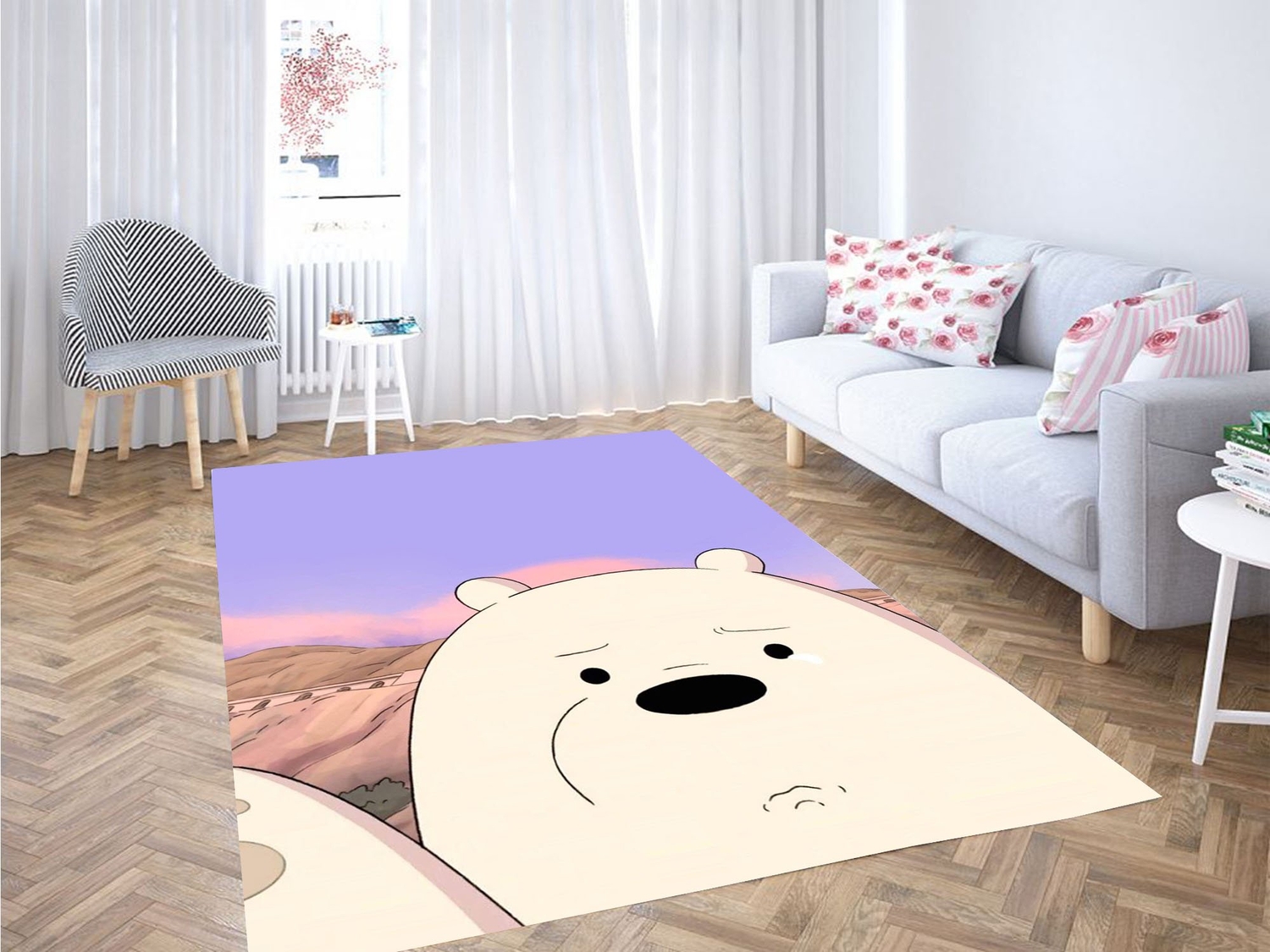 Ice Bear Sad Carpet Rug - Unique Anime Apparel for Fans