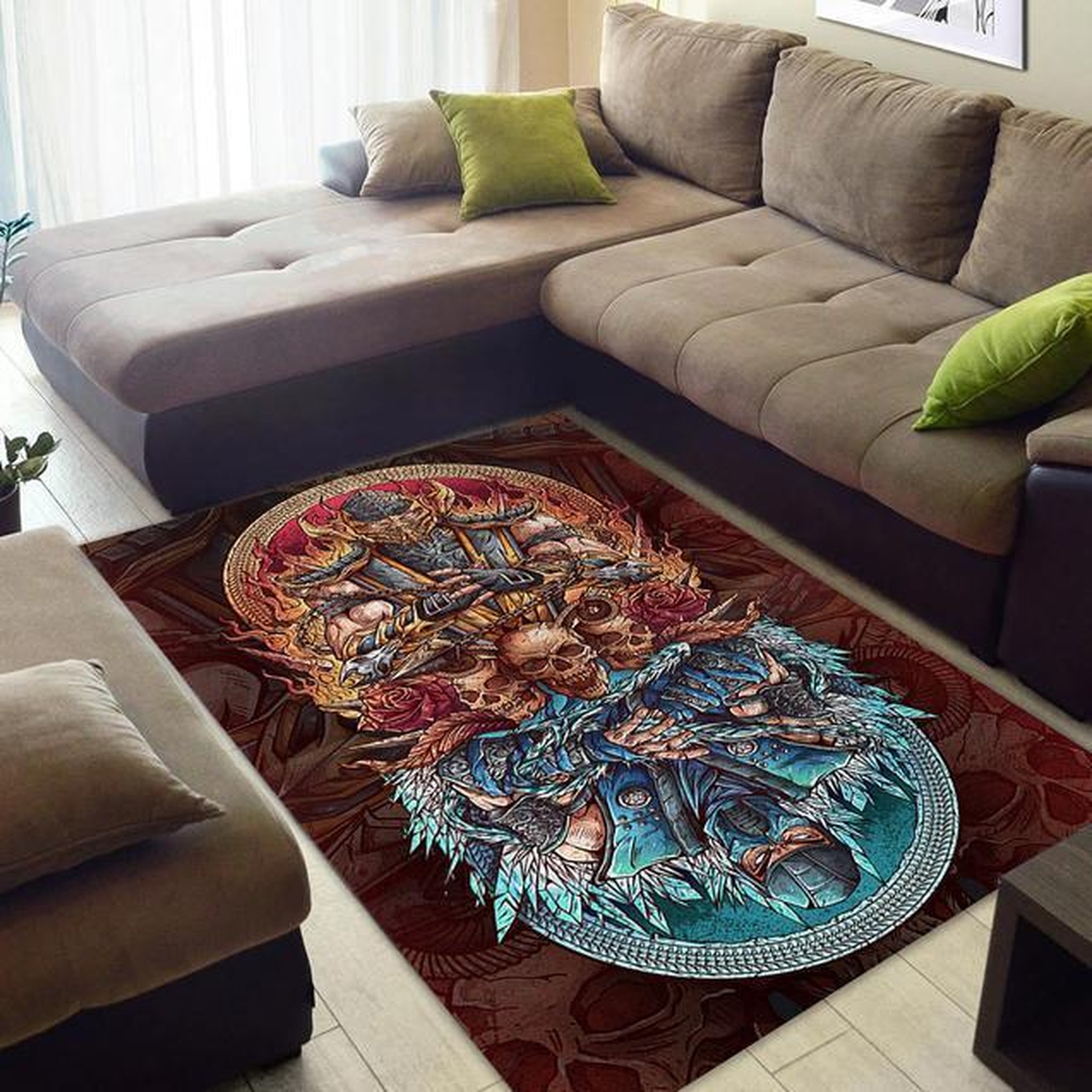 Ice Vs Fire Area Rug - Unique Anime Apparel for Fans