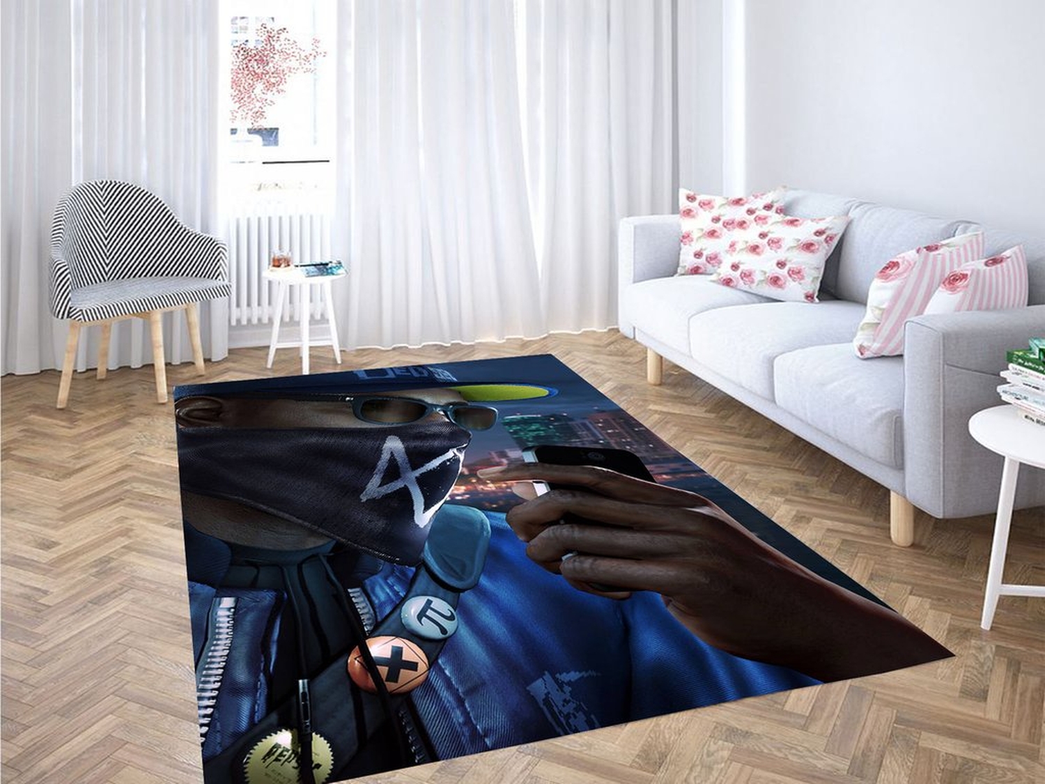 Icon Character Style Watch Dogs Living Room Modern Carpet Rug - Unique Anime Apparel for Fans