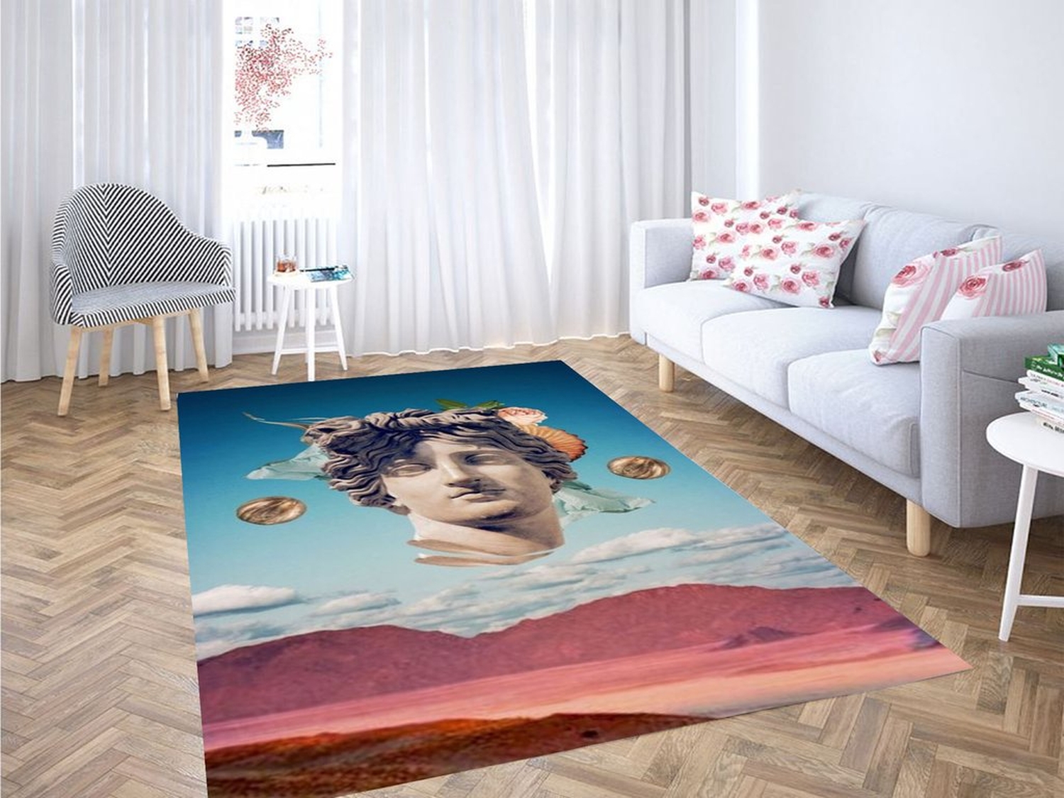 Illustration Backgrounds Living Room Modern Carpet Rug - Unique Anime Apparel for Fans
