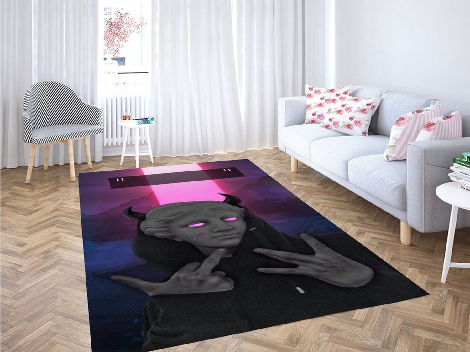 Illustration Wallpaper Living Room Modern Carpet Rug - Unique Anime Apparel for Fans