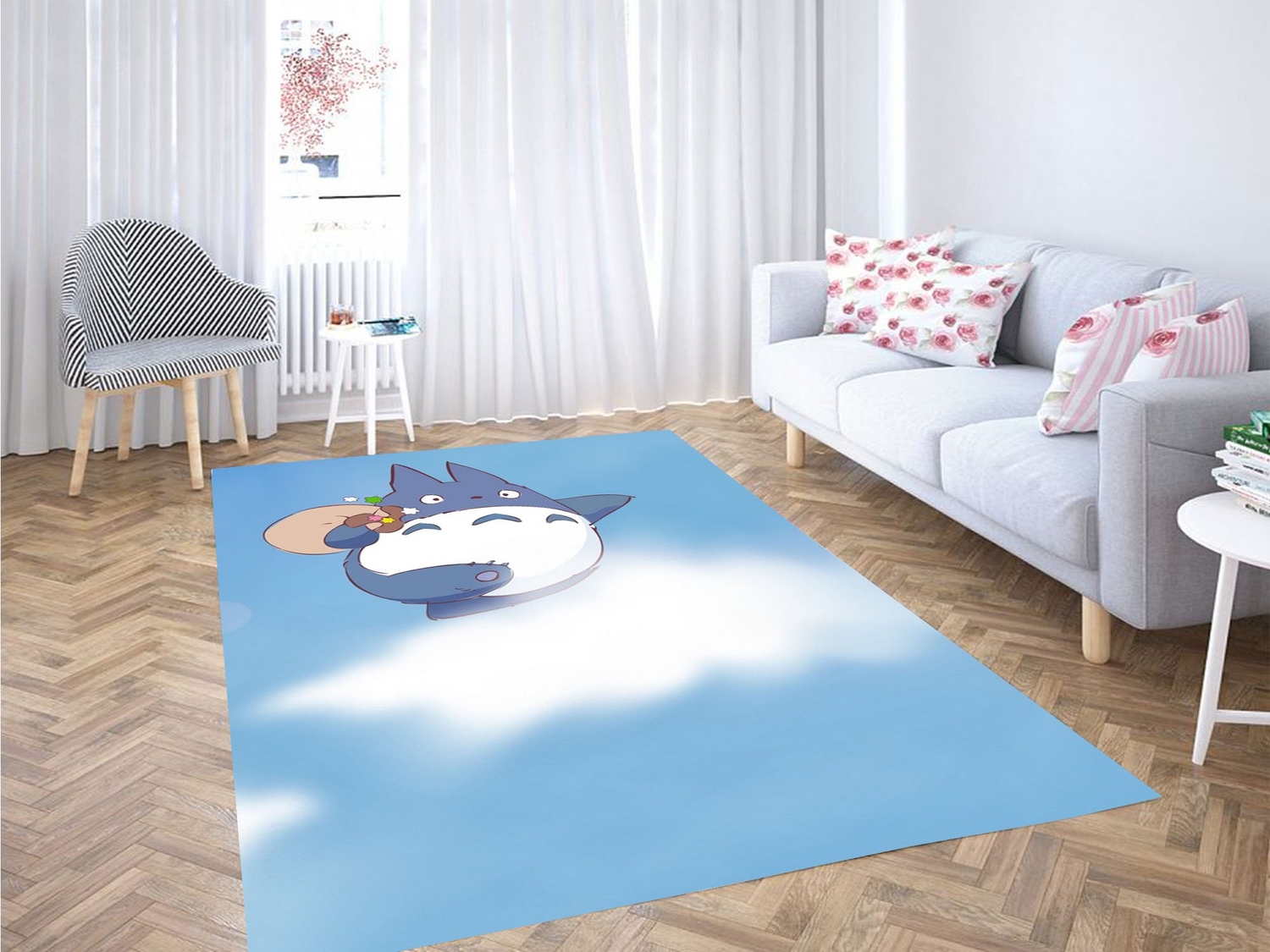 In The Sky My Neighbor Totoro Carpet Rug - Unique Anime Apparel for Fans