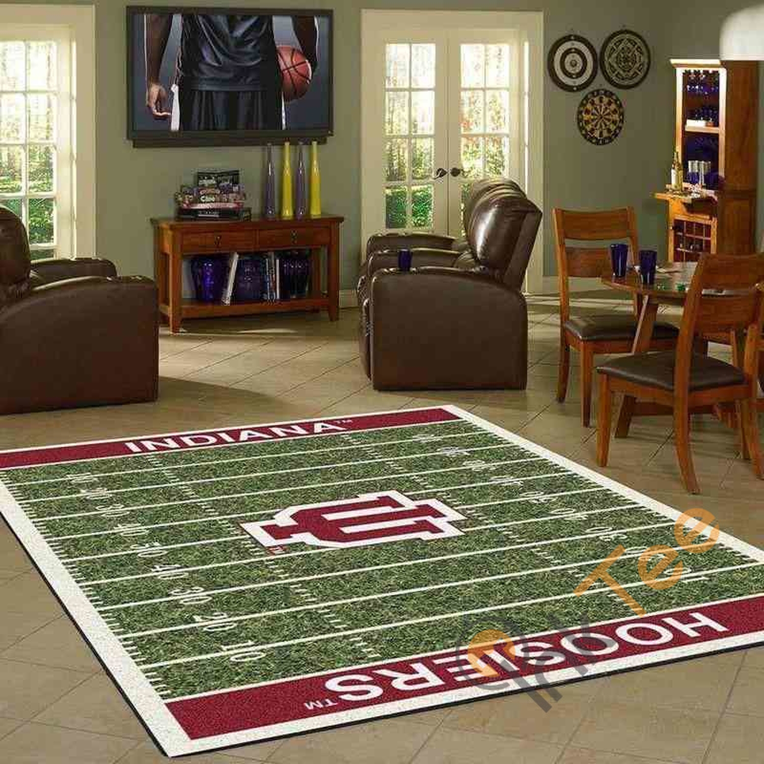 Indiana Hoosiers Home Field Area Rug - Unique Anime Apparel for Fans