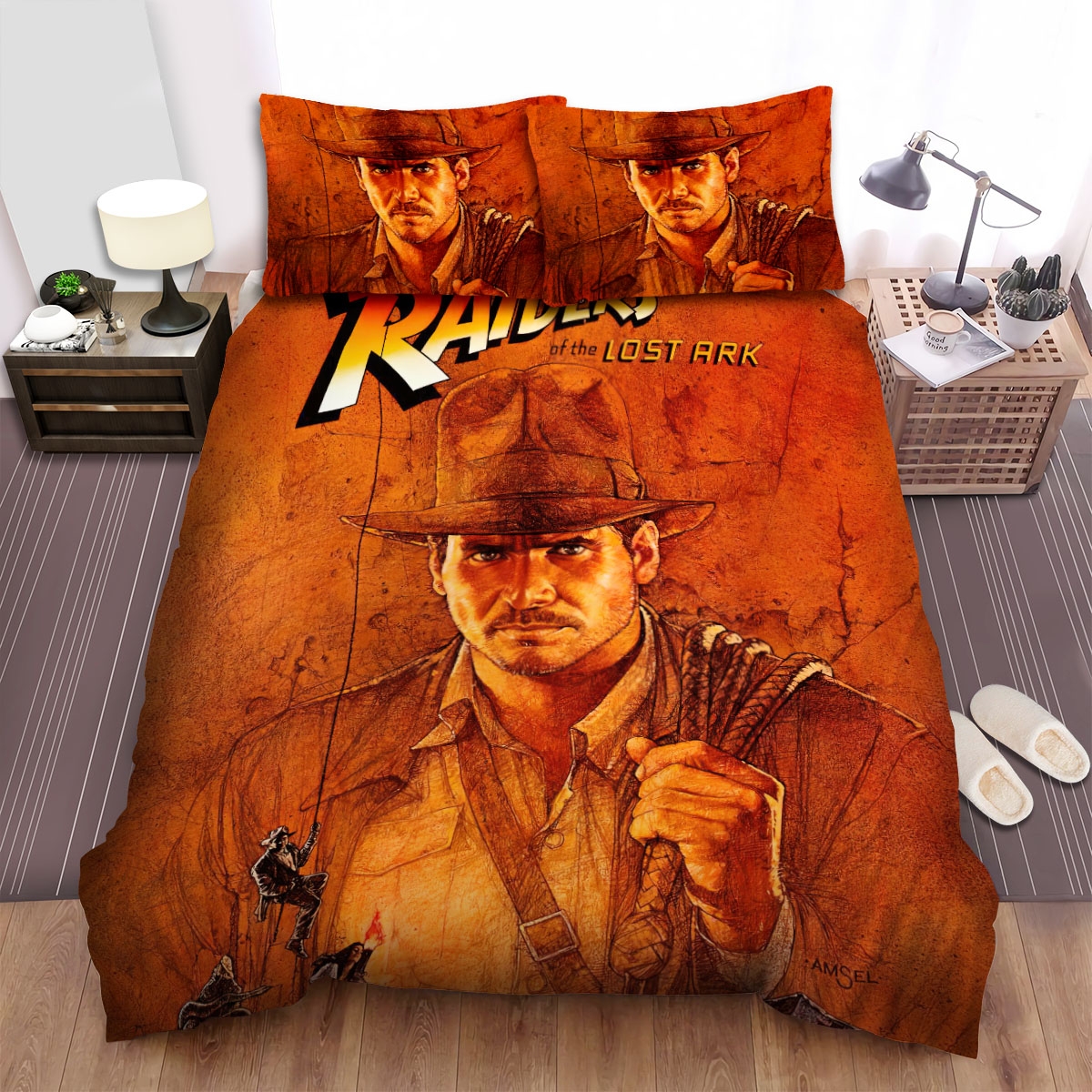 Indiana Jones And The Raiders Of The Lost Ark Movie Poster 5 Bed Sheets Spread Duvet Cover Bedding Set - Unique Anime Apparel for Fans