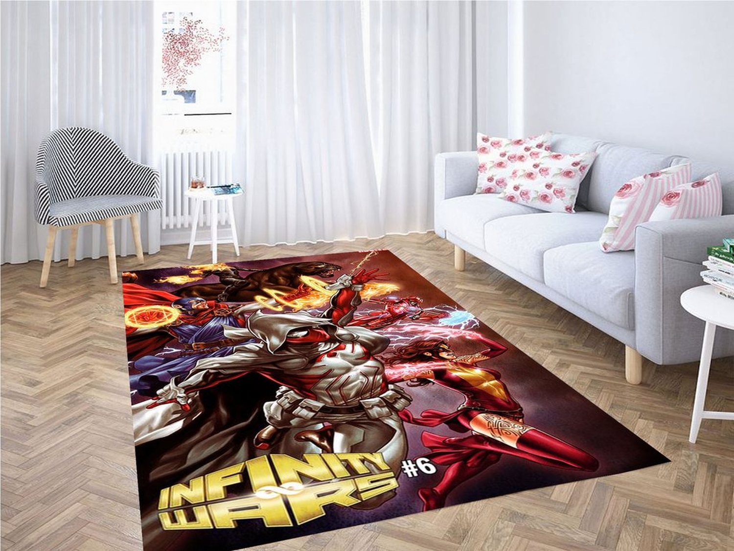 Infinity Warps Living Room Modern Carpet Rug - Unique Anime Apparel for Fans
