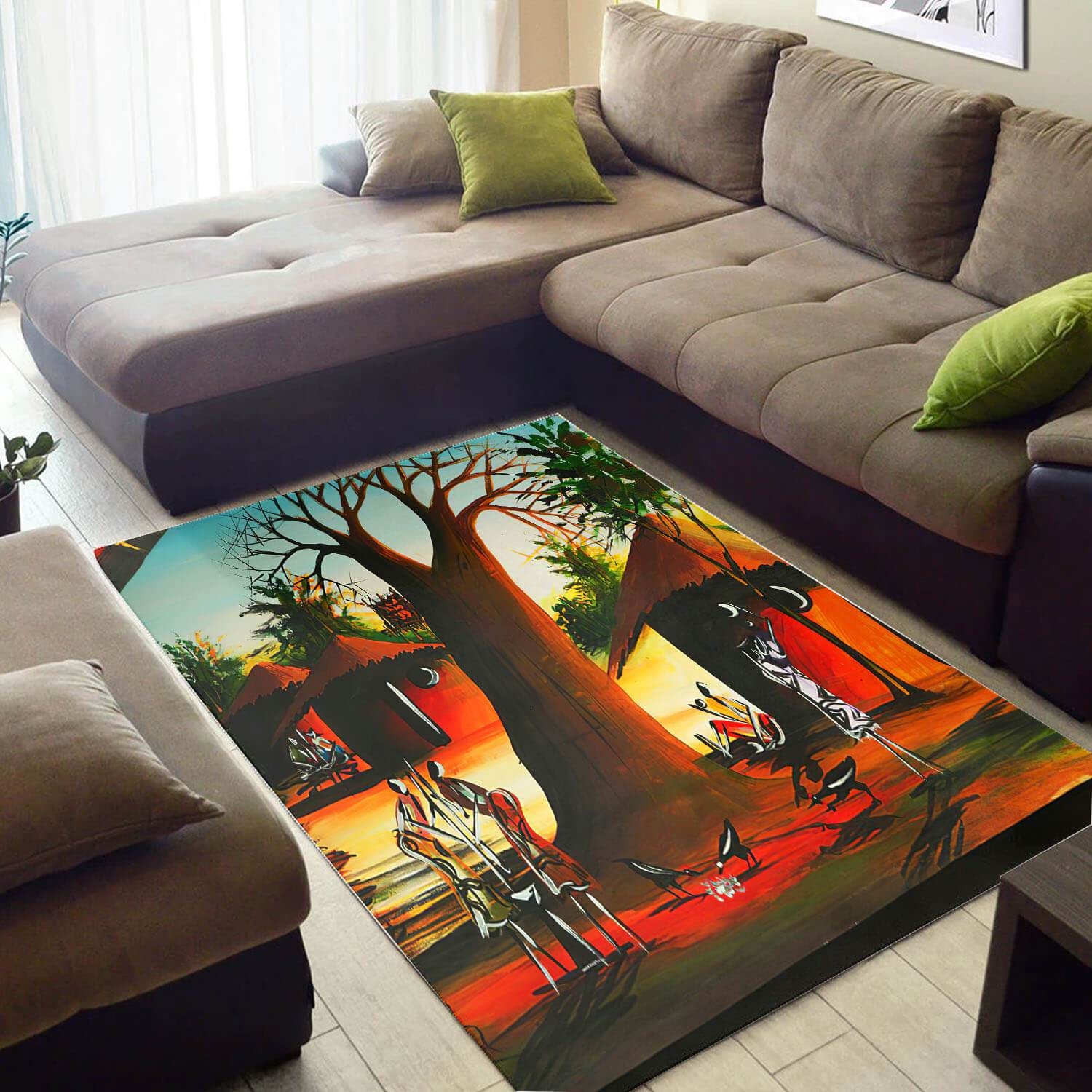 Inspired African American Amazing Afrocentric Art Style Area Room Rug - Unique Anime Apparel for Fans