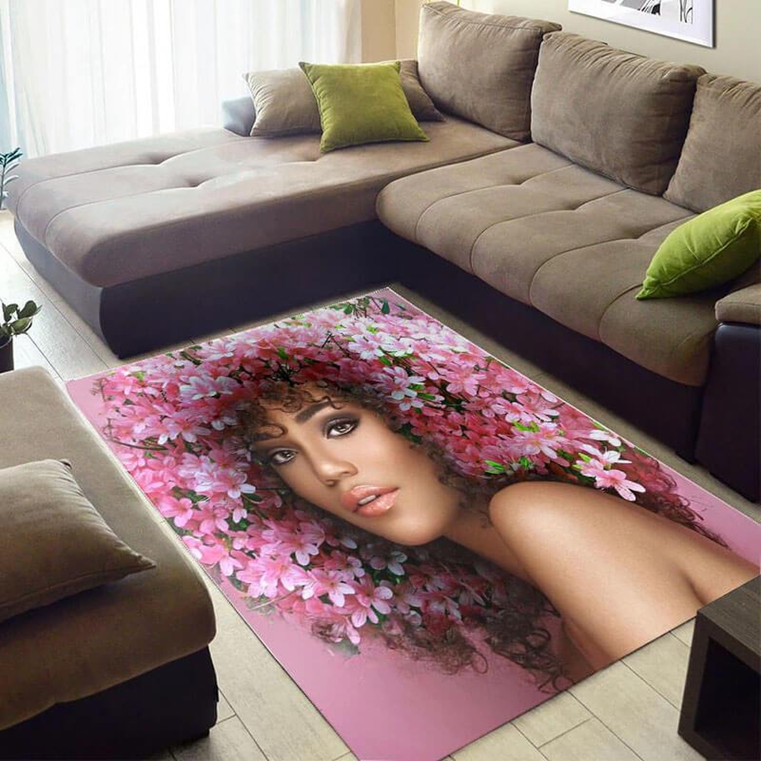 Inspired African American Beautiful Themed Melanin Girl Carpet Living Room Rug - Unique Anime Apparel for Fans