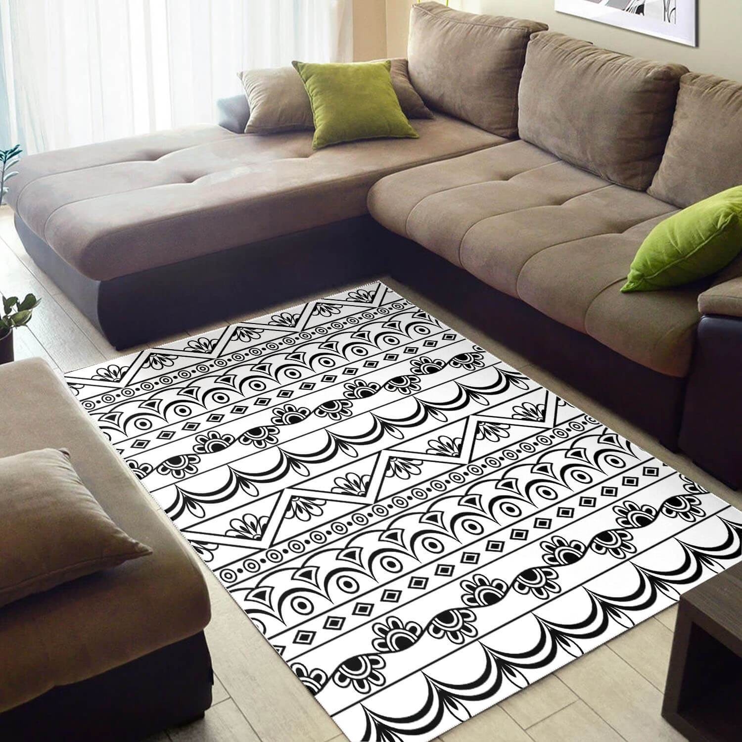 Inspired African Attractive Ethnic Seamless Pattern Large House Rug - Unique Anime Apparel for Fans