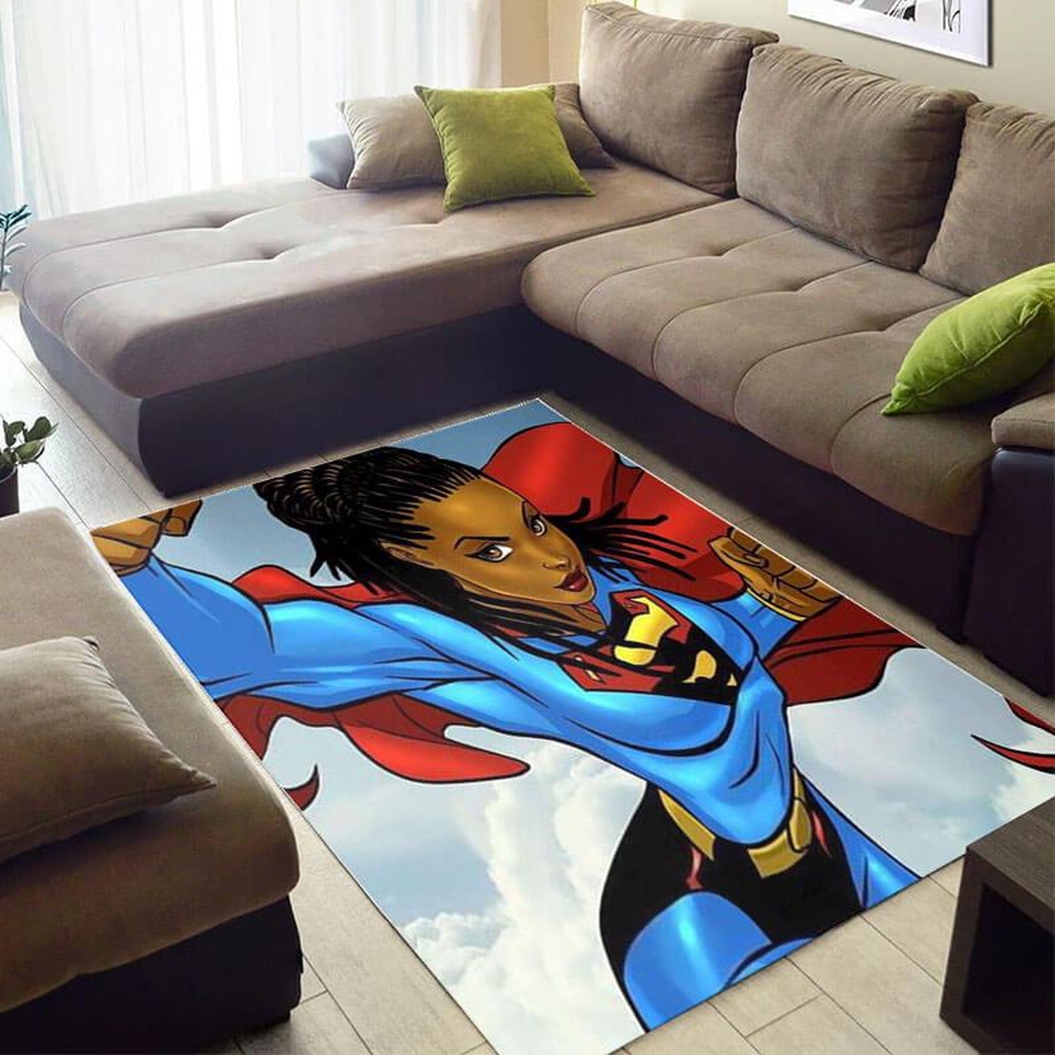 Inspired African Beautiful Afro Lady Themed Room Rug - Unique Anime Apparel for Fans