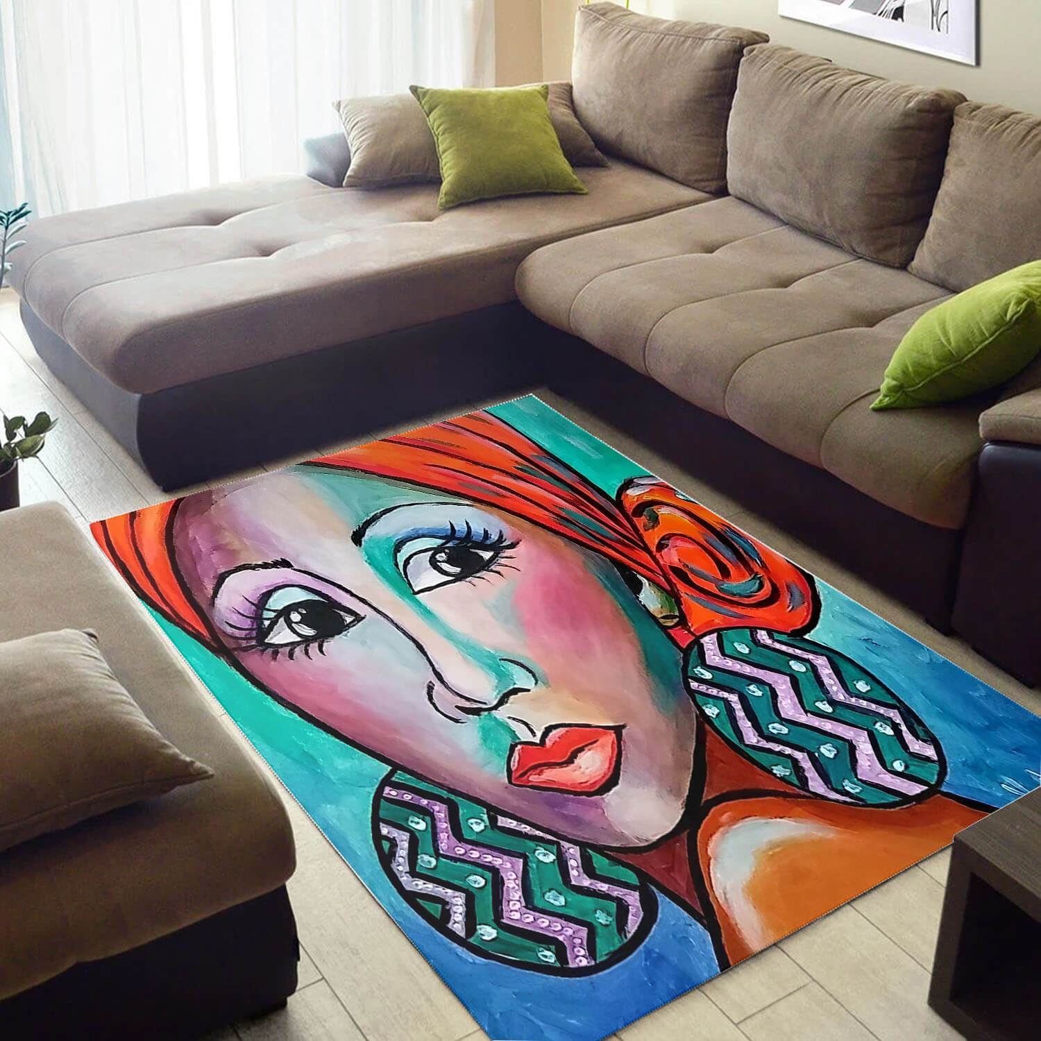 Inspired African Beautiful Print Afro Girl Style Home Rug - Unique Anime Apparel for Fans