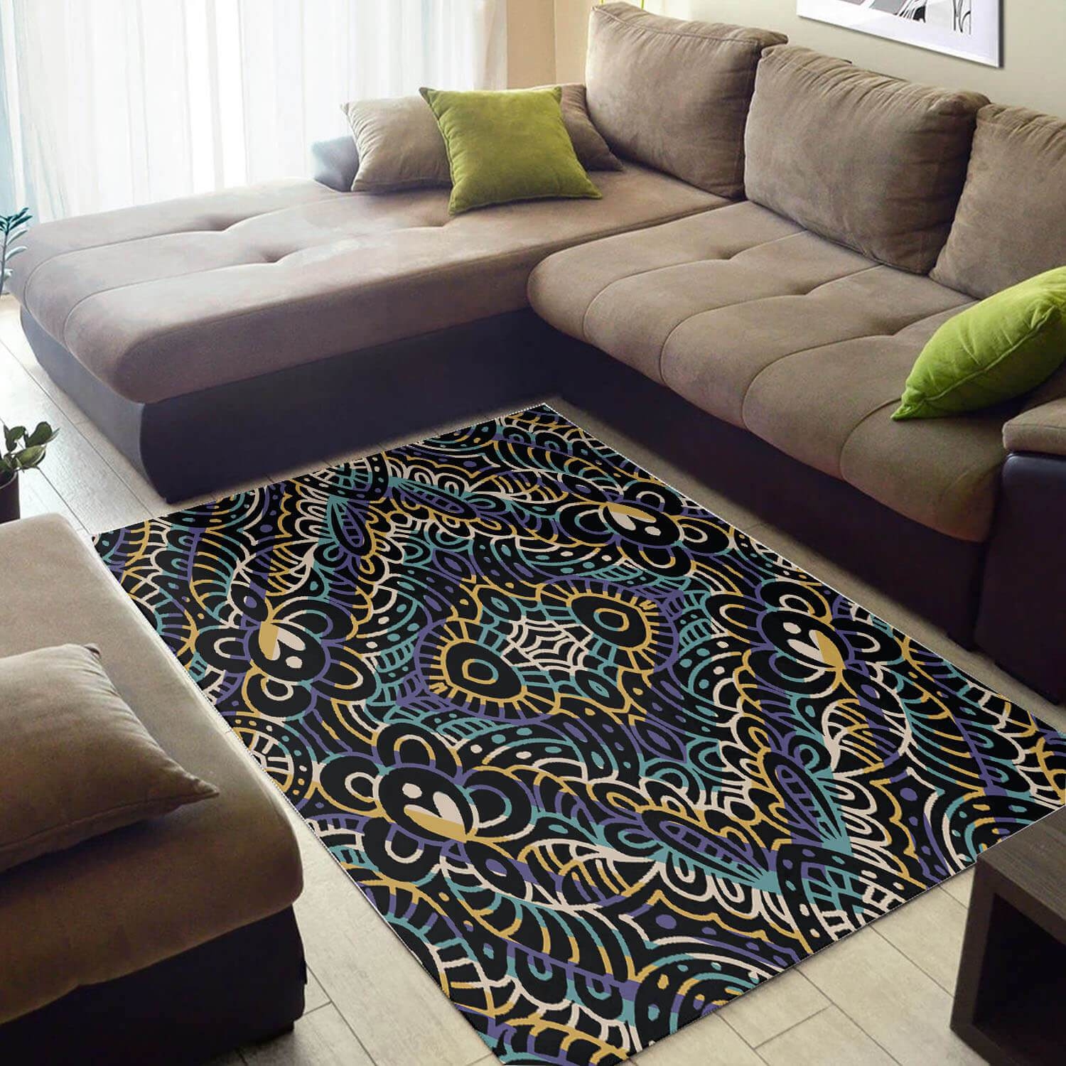 Inspired African Cool American Art Afrocentric Pattern Themed Carpet Style Rug - Unique Anime Apparel for Fans