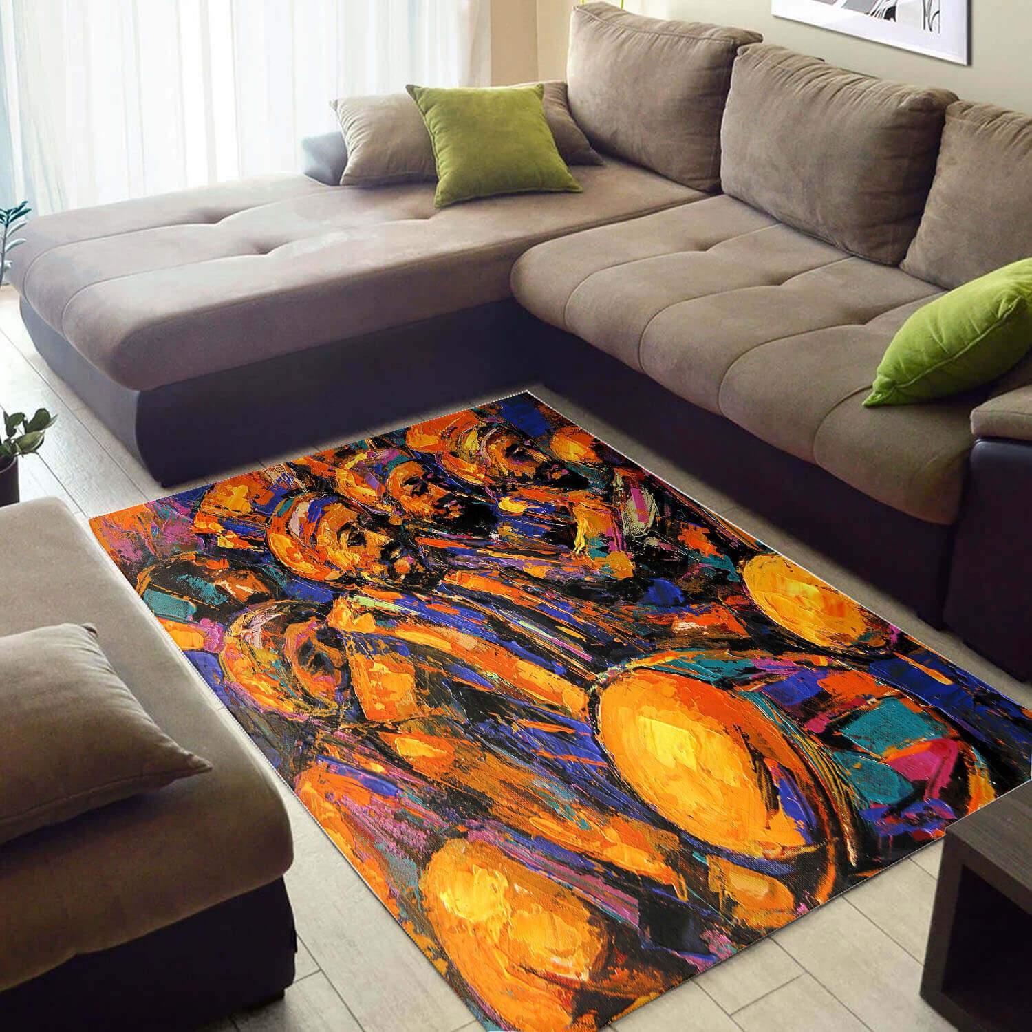 Inspired African Cute Afro American Black Girl Large House Rug - Unique Anime Apparel for Fans