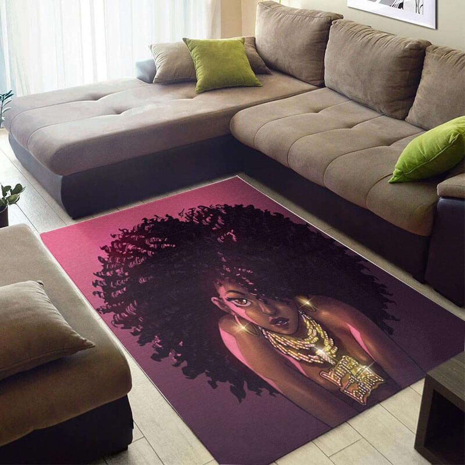Inspired African Style Beautiful Woman Carpet Living Room Rug - Unique Anime Apparel for Fans