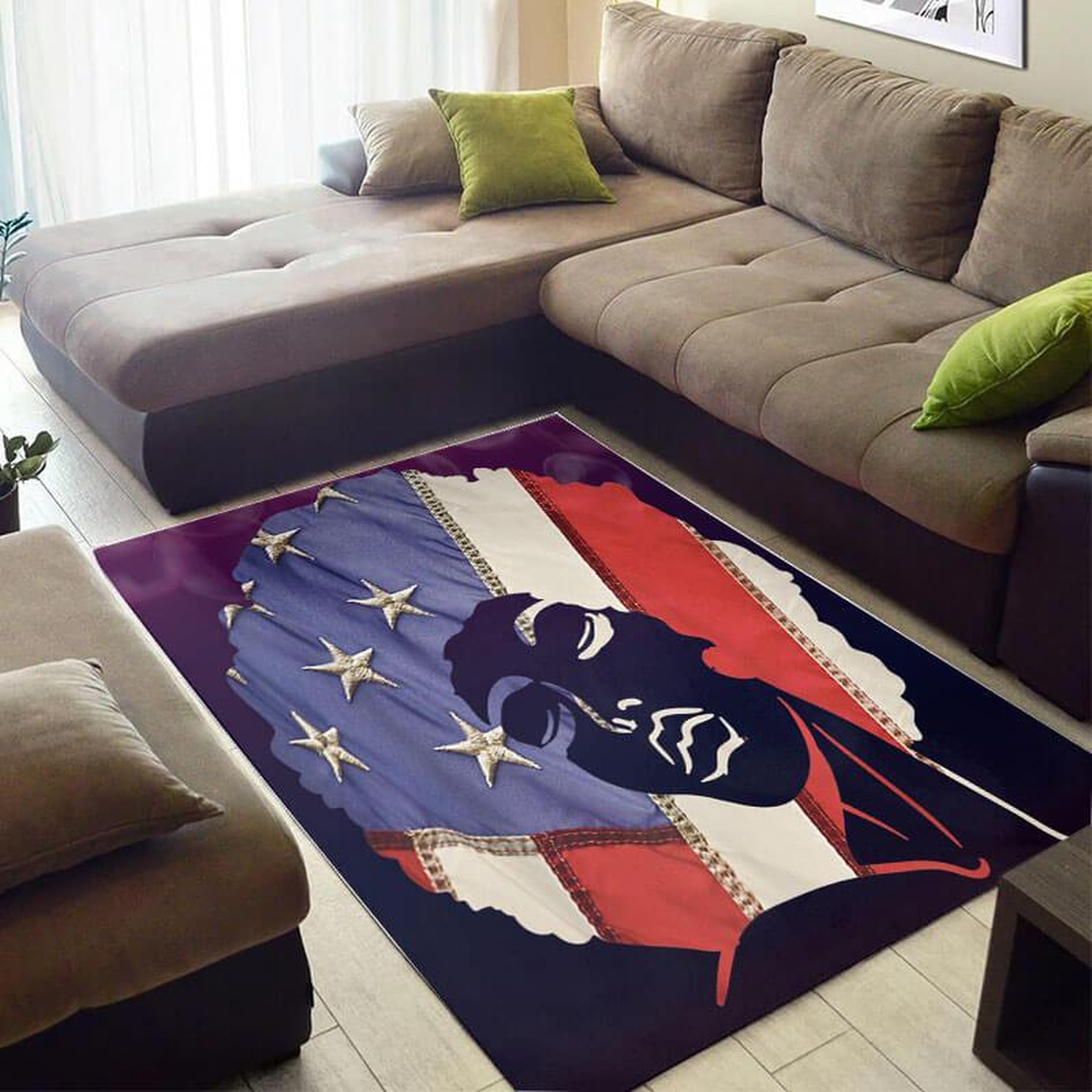 Inspired African Style Cute Afrocentric Afro Girl Large Carpet Living Room Rug - Unique Anime Apparel for Fans