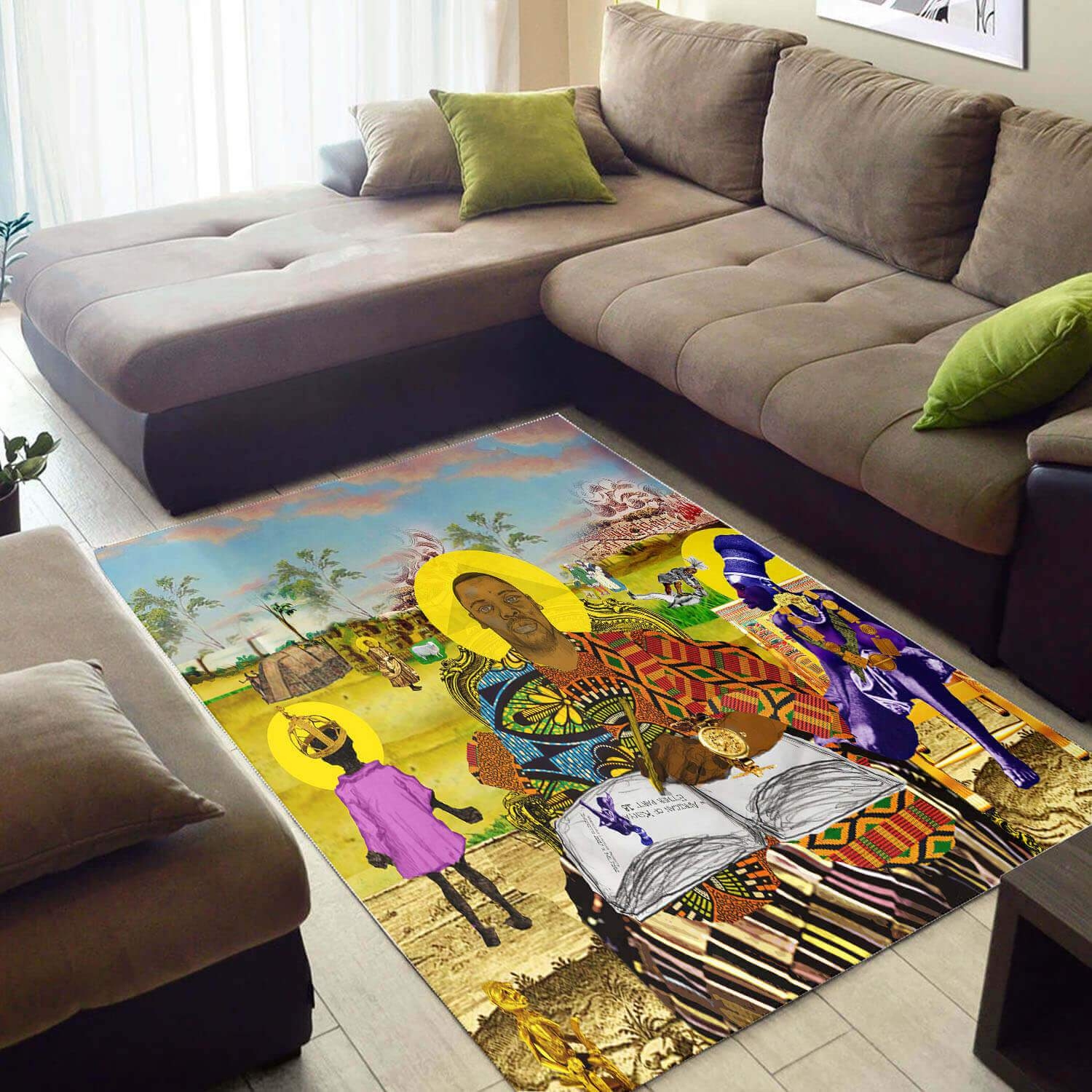 Inspired African Style Fancy Afro Girl Large House Rug - Unique Anime Apparel for Fans
