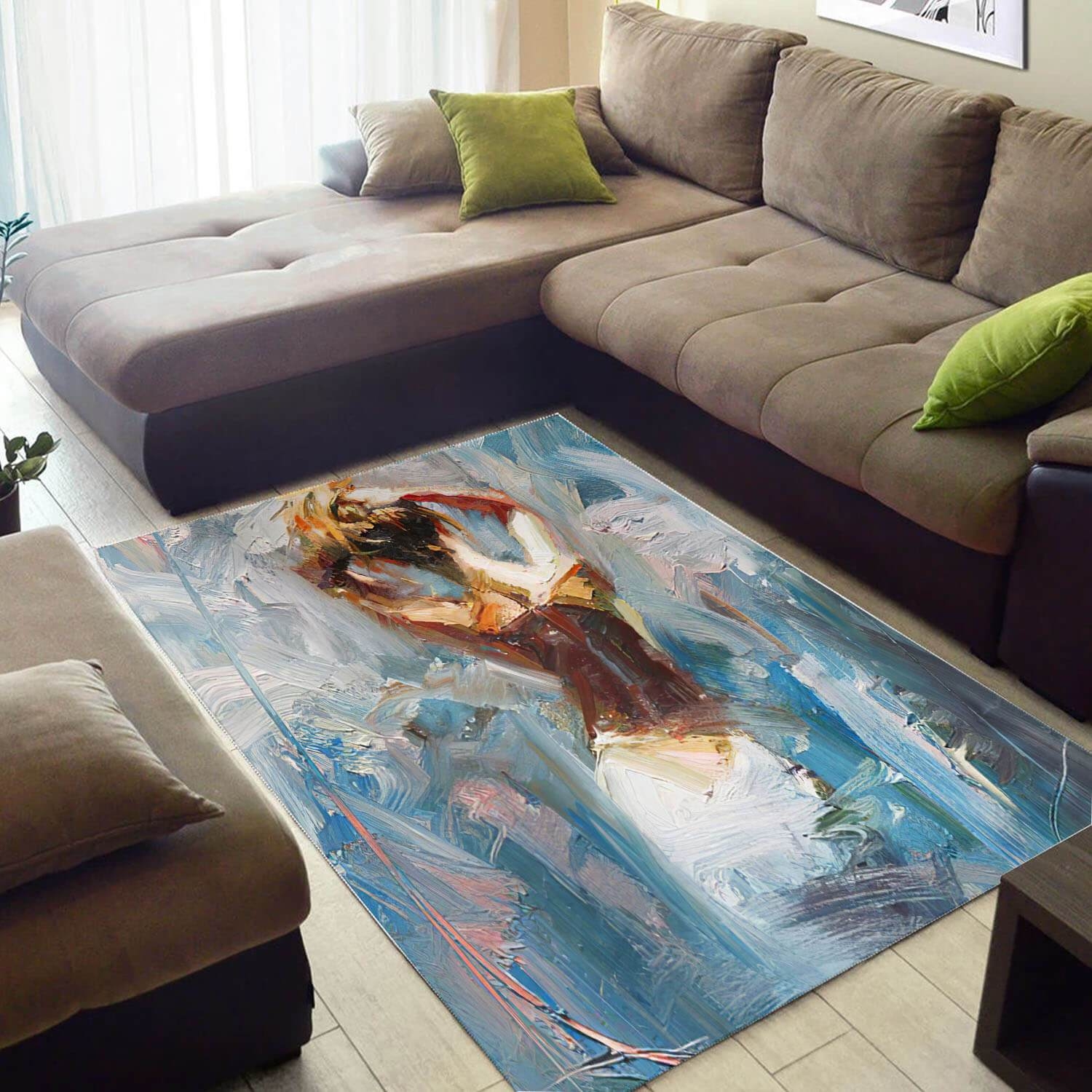Inspired African Style Fancy Themed Black Queen Large Room Rug - Unique Anime Apparel for Fans