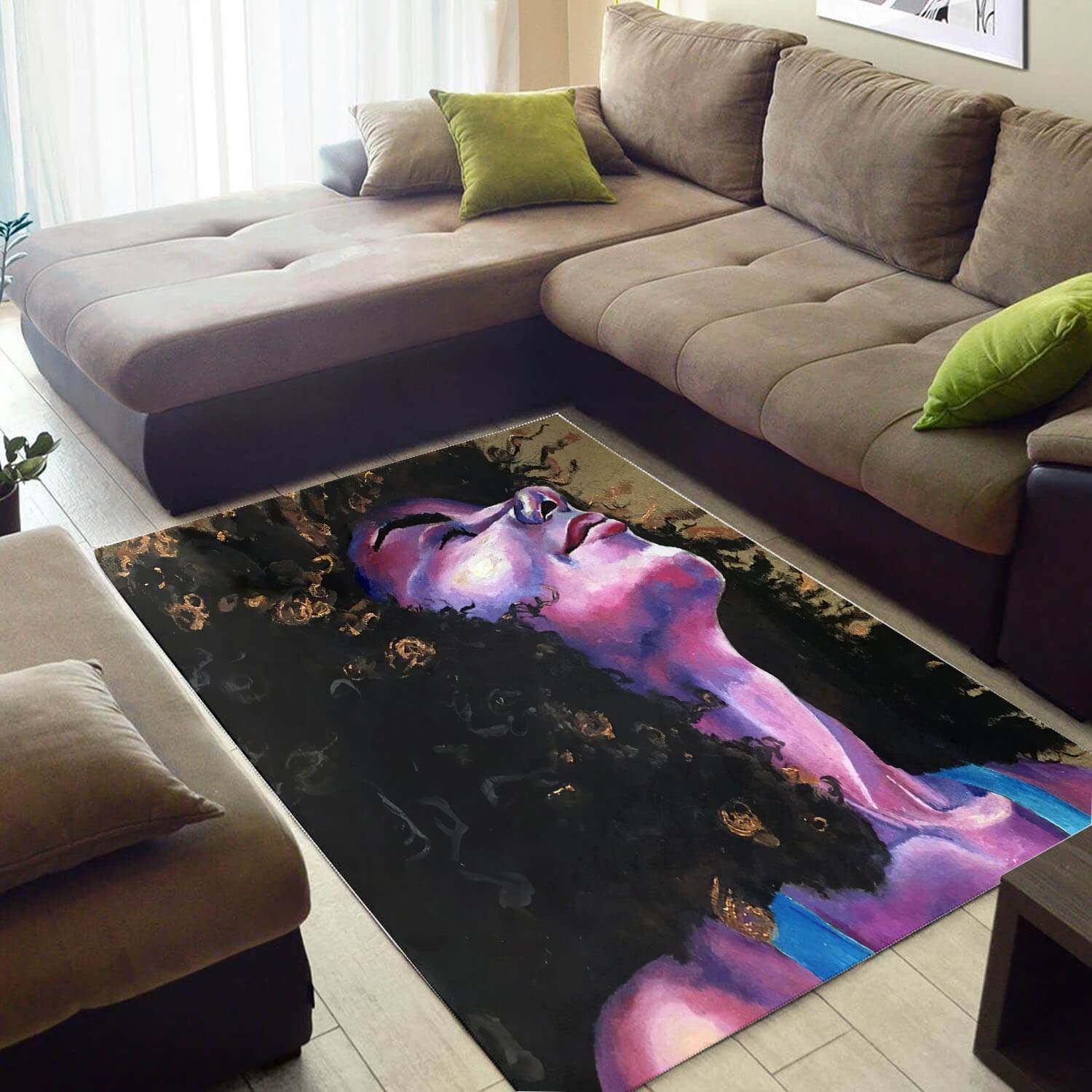 Inspired African Style Pretty Themed Melanin Girl Carpet Home Rug - Unique Anime Apparel for Fans