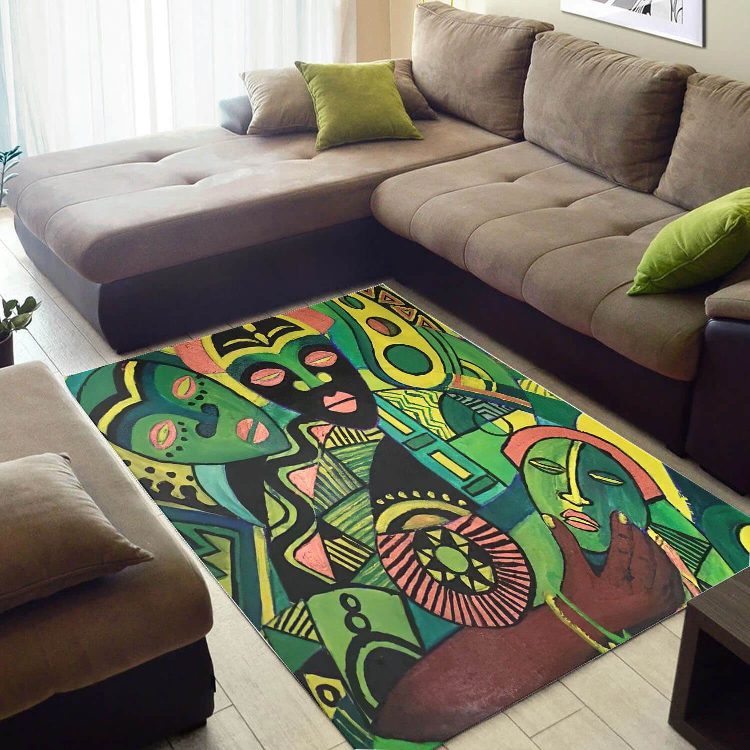 Inspired African Unique Afrocentric Art Style Carpet Room Rug - Unique Anime Apparel for Fans