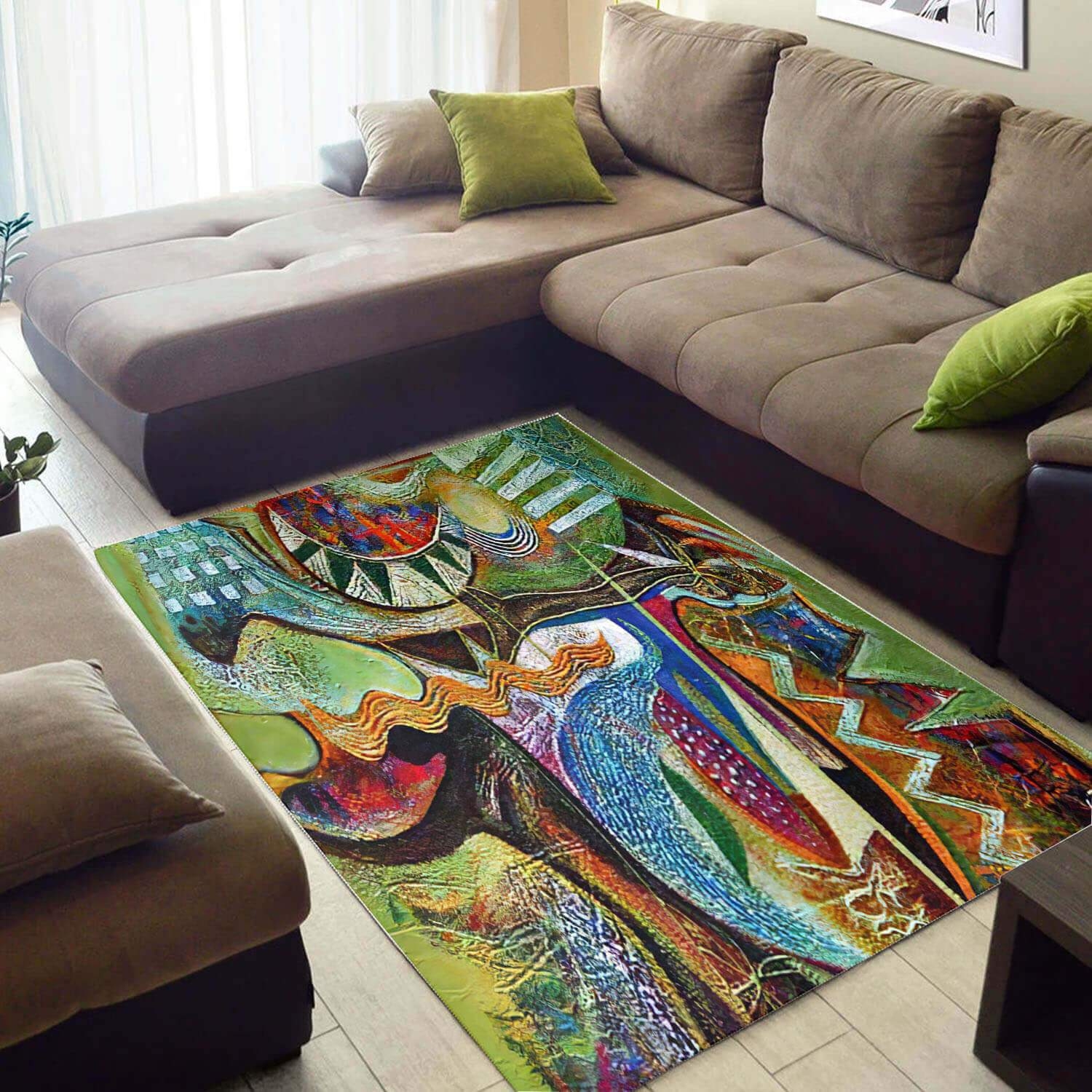 Inspired African Unique American Black Art Afrocentric Pattern Large Style Rug - Unique Anime Apparel for Fans
