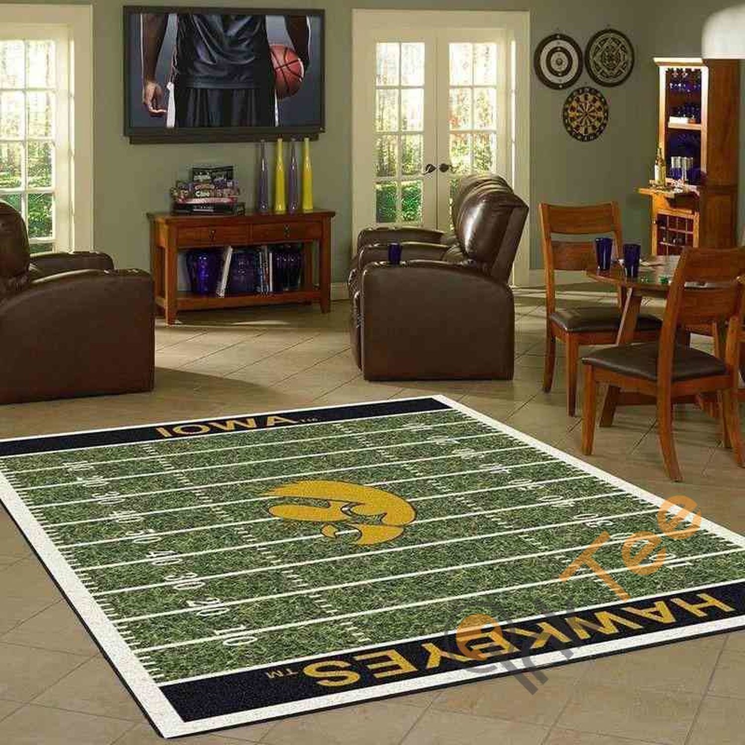 Iowa Hawkeyes Home Field Area Rug - Unique Anime Apparel for Fans