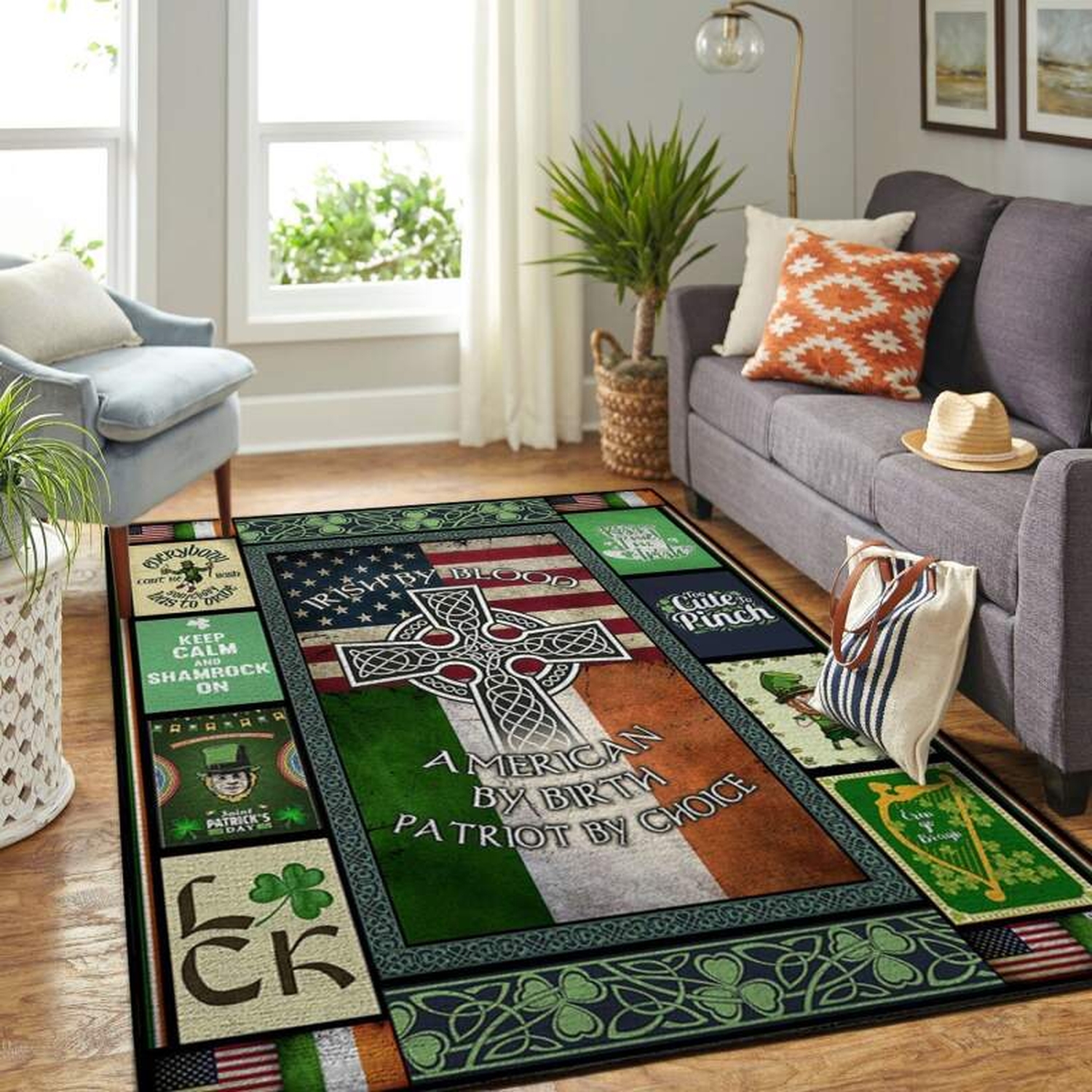 Irish By Blood American By Birth Area Rug - Unique Anime Apparel for Fans