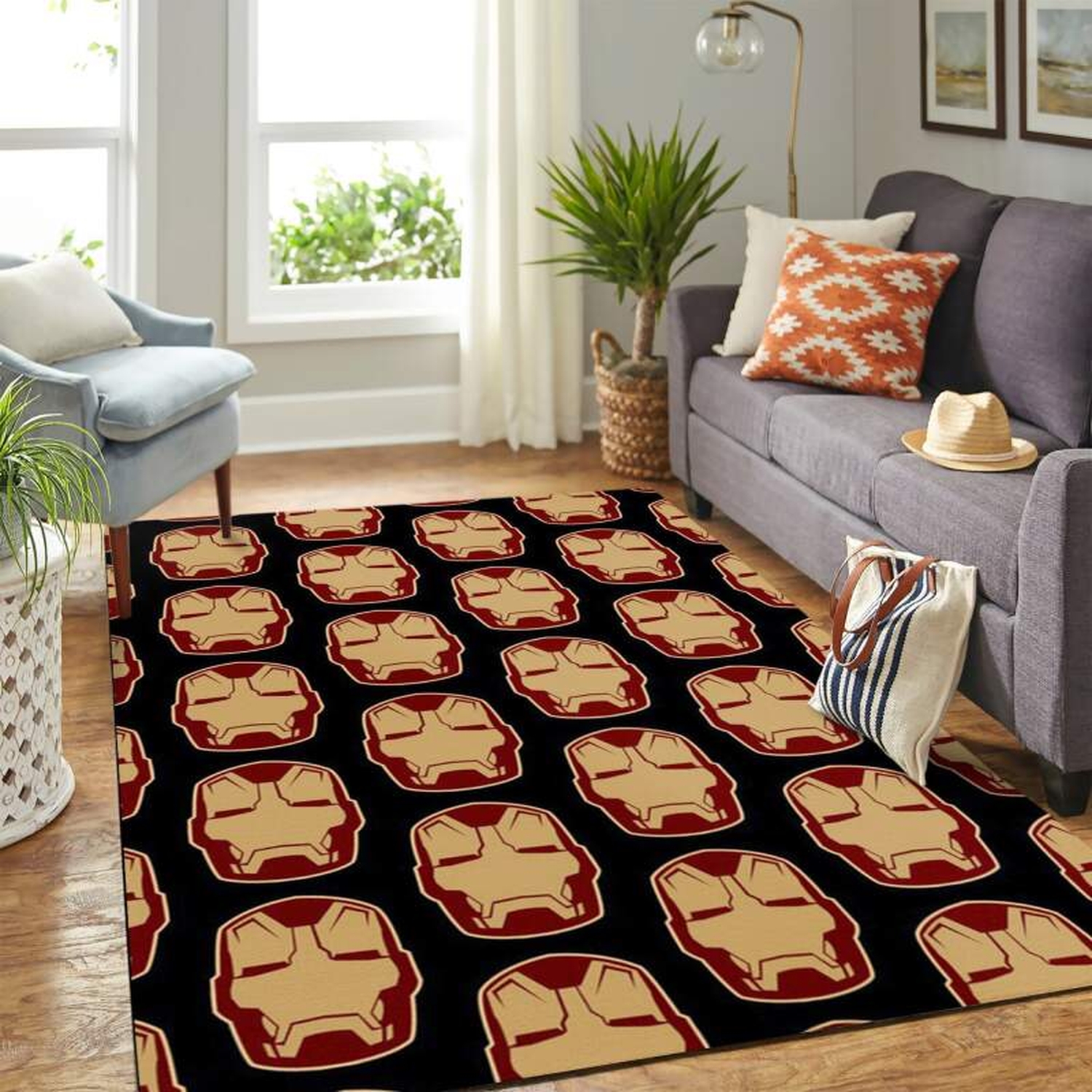 Iron Man Pattern Carpet Rug - Unique Anime Apparel for Fans
