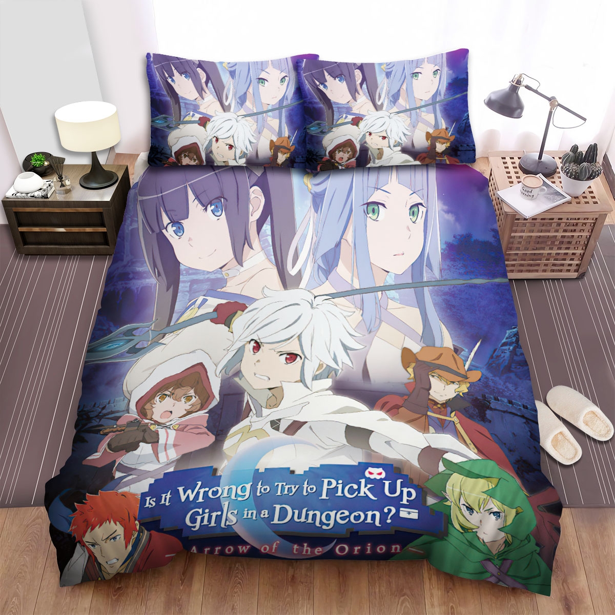 Is It Wrong To Try To Pick Up Girls In A Dungeon Anime Poster 2 Bed Sheets Spread Duvet Cover Bedding Set - Unique Anime Apparel for Fans