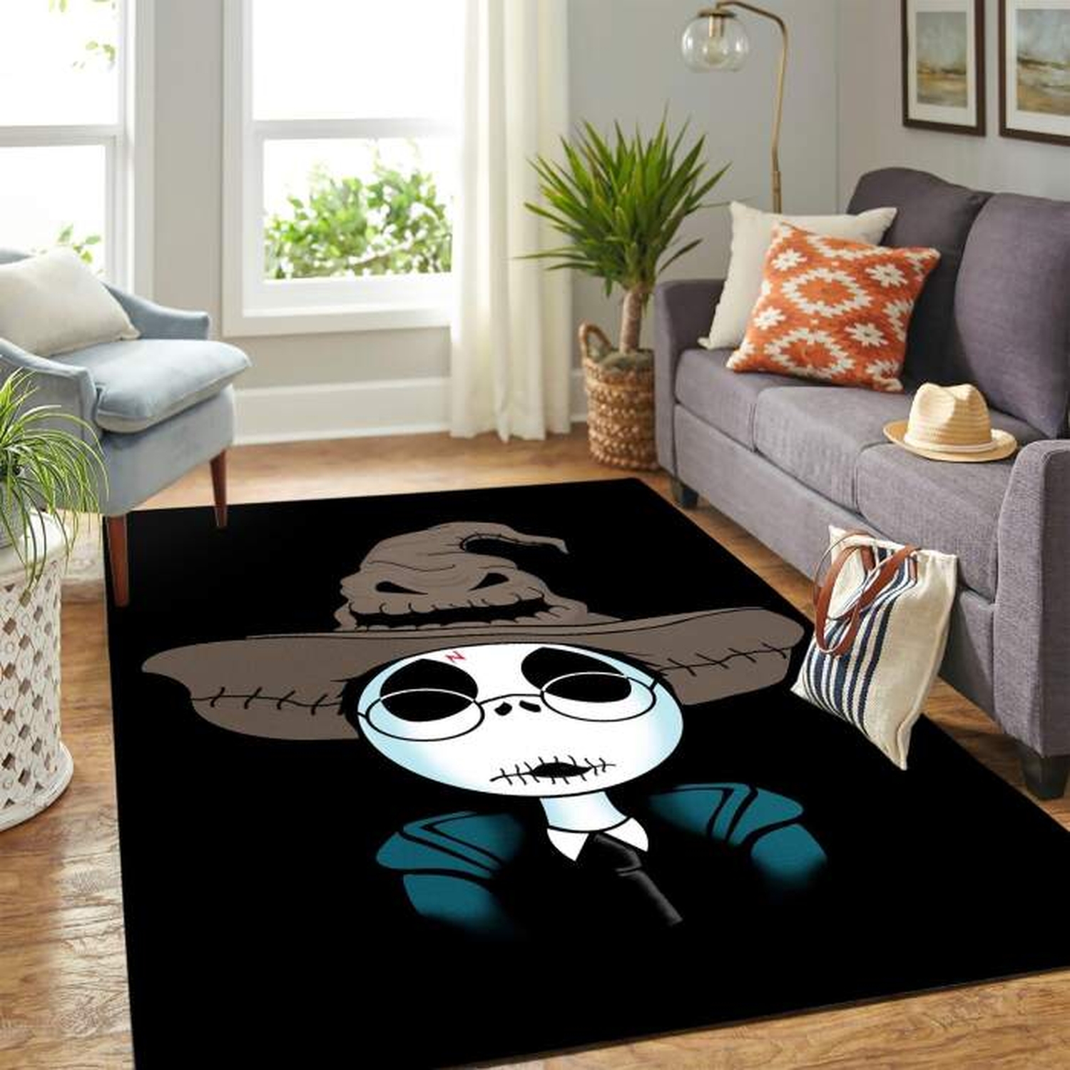Jack Skellington Harry Potter Rug - Unique Anime Apparel for Fans