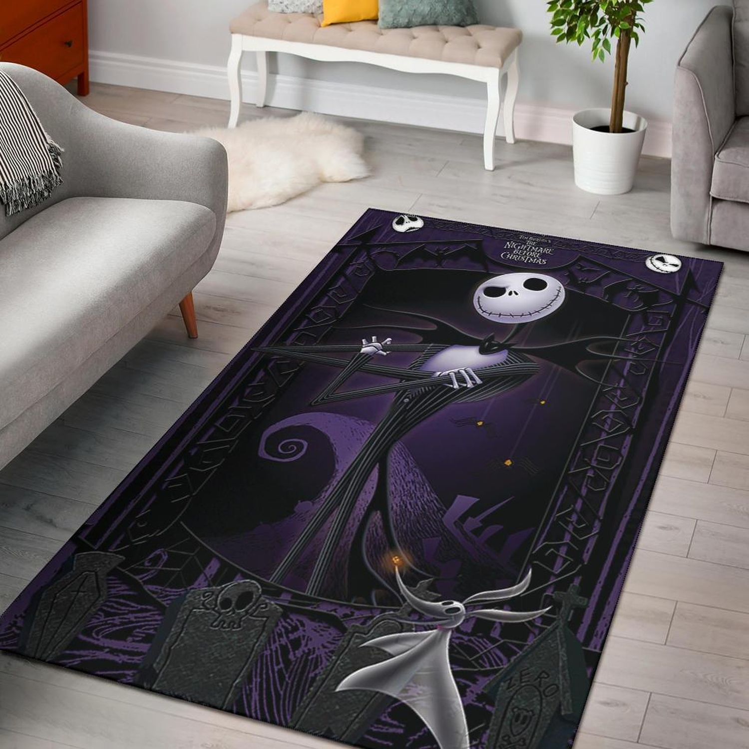 Jack Skellington Nightmare Before Christmas Area Rug - Unique Anime Apparel for Fans